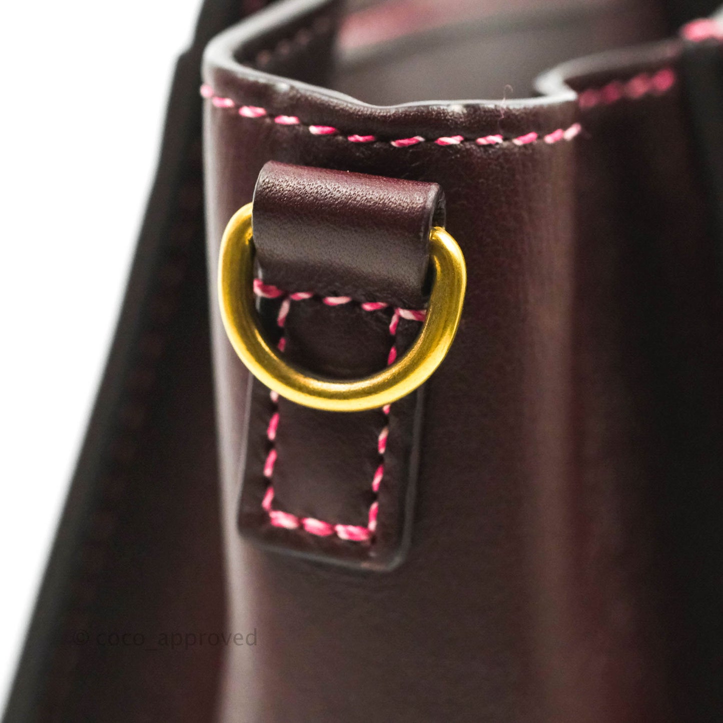 Celine Nano Luggage Bag Burgundy Gold Hardware
