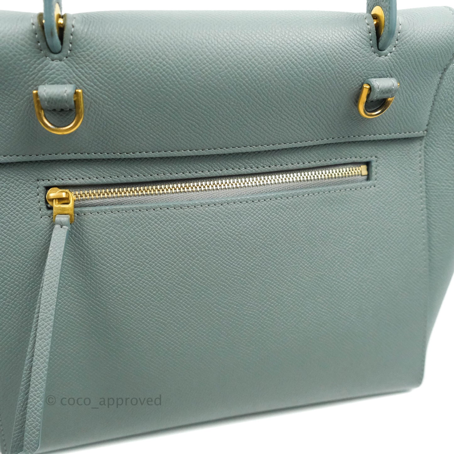 Celine Micro Belt Bag Light Blue Grained Calfskin Gold Hardware