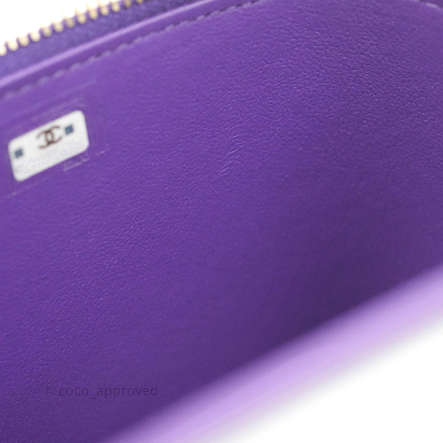 Chanel Vanity Rectangular Top Handle Purple Lambskin Gold Hardware
