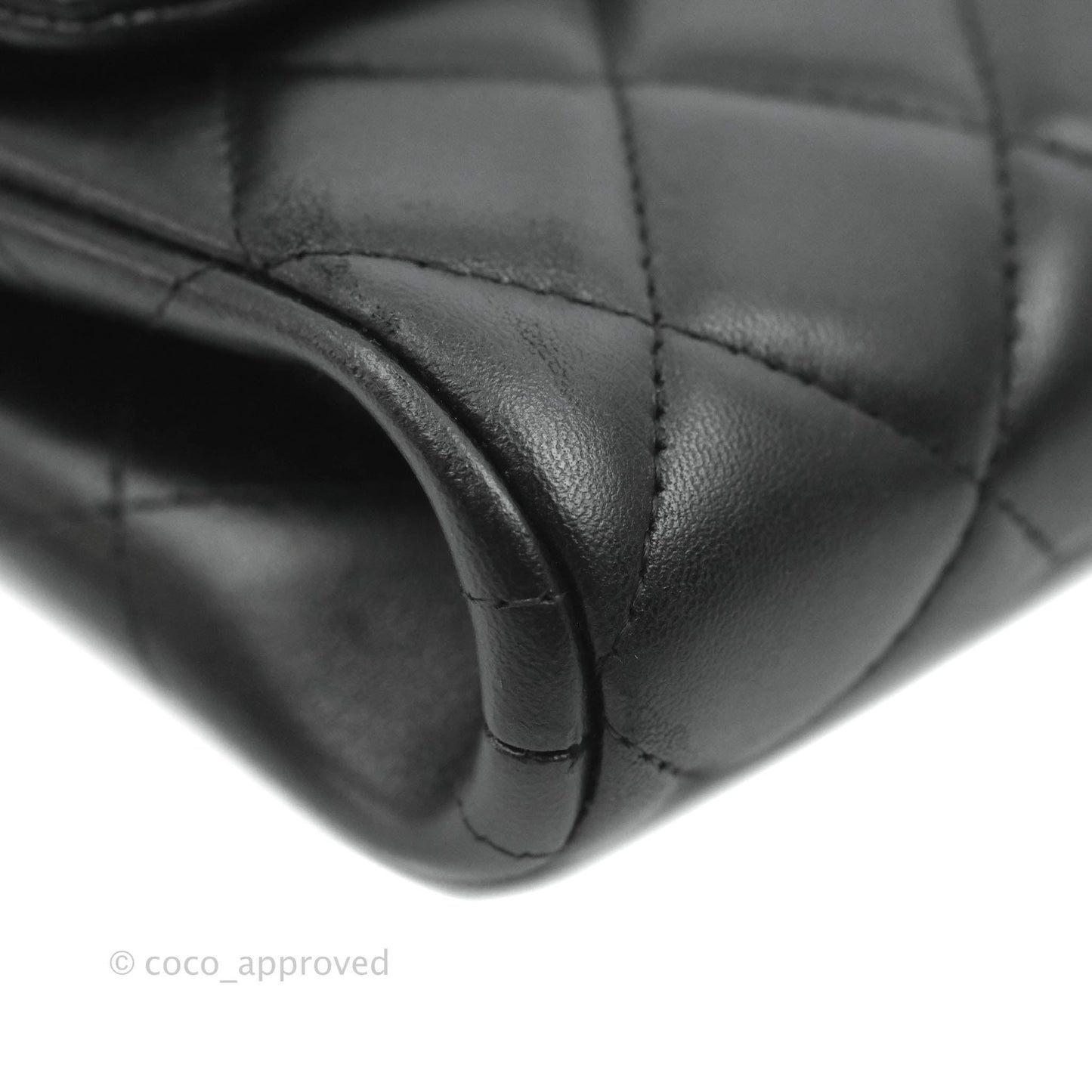 Chanel Quilted Clutch with Chain Lambskin Black Silver Hardware