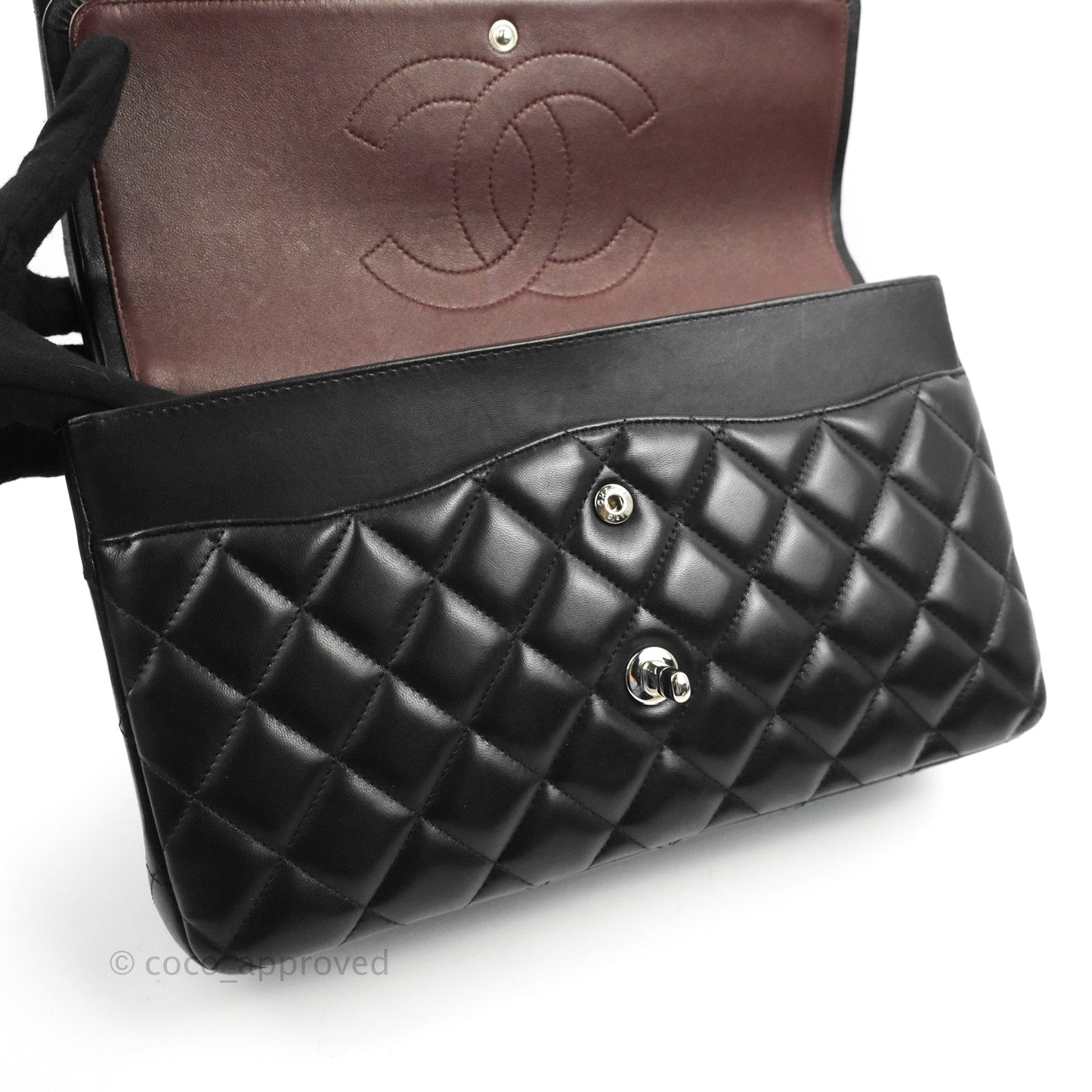 Chanel Jumbo Double Flap Black Lambskin Silver Hardware⁣⁣