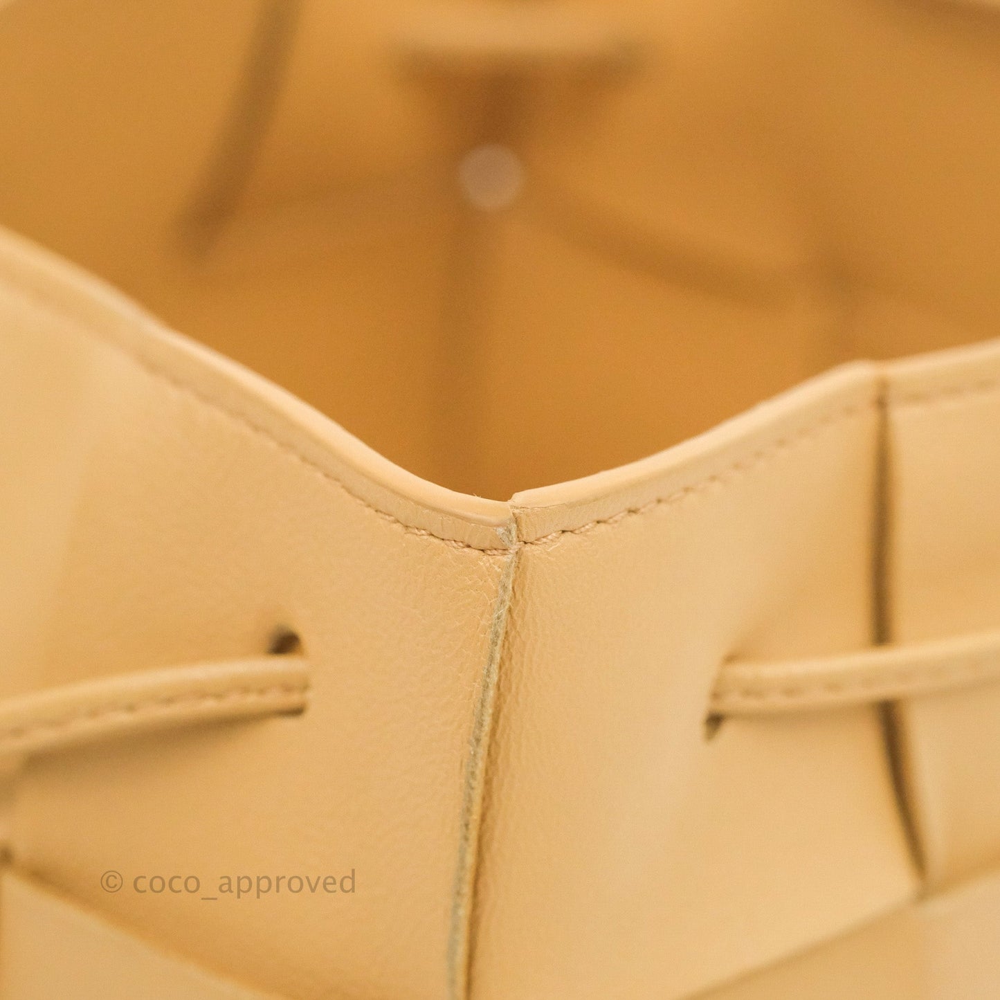 Bottega Veneta Small Cassette Bucket Bag Almond Lambskin