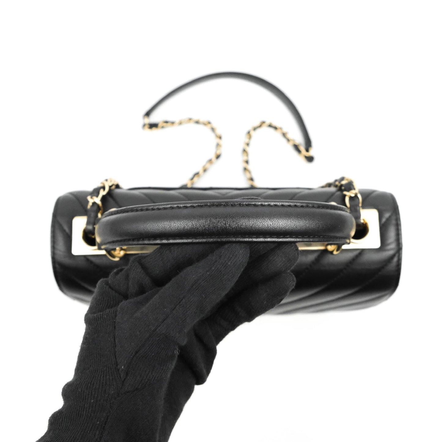 Chanel Trendy CC Chevron Small Black Lambskin Gold Hardware