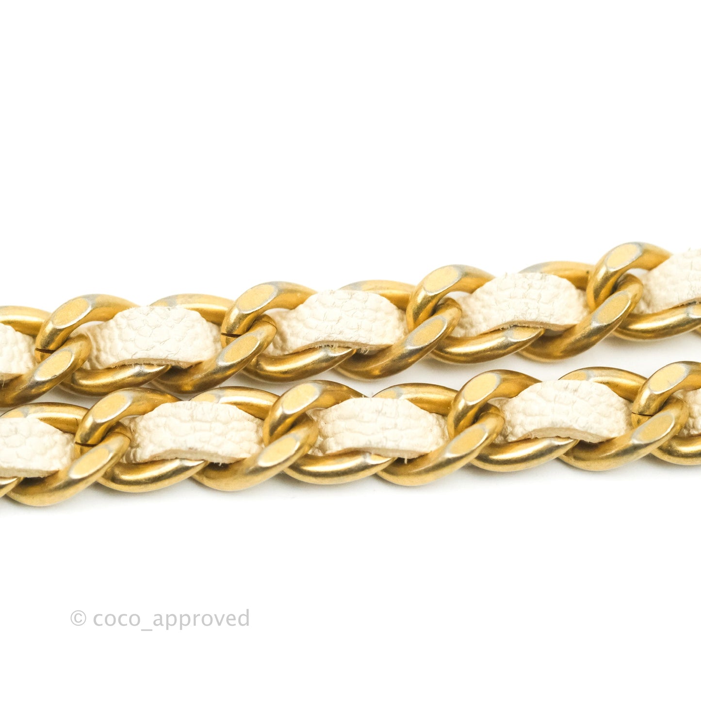Chanel Mini Clutch With Chain White Caviar Aged Gold Hardware