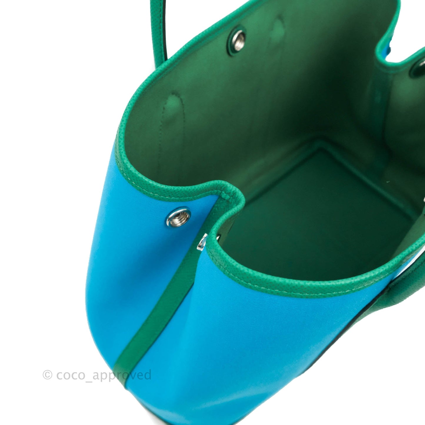 Hermès Garden Party 30 Canvas Bleu Azteque/Menthe/Jade