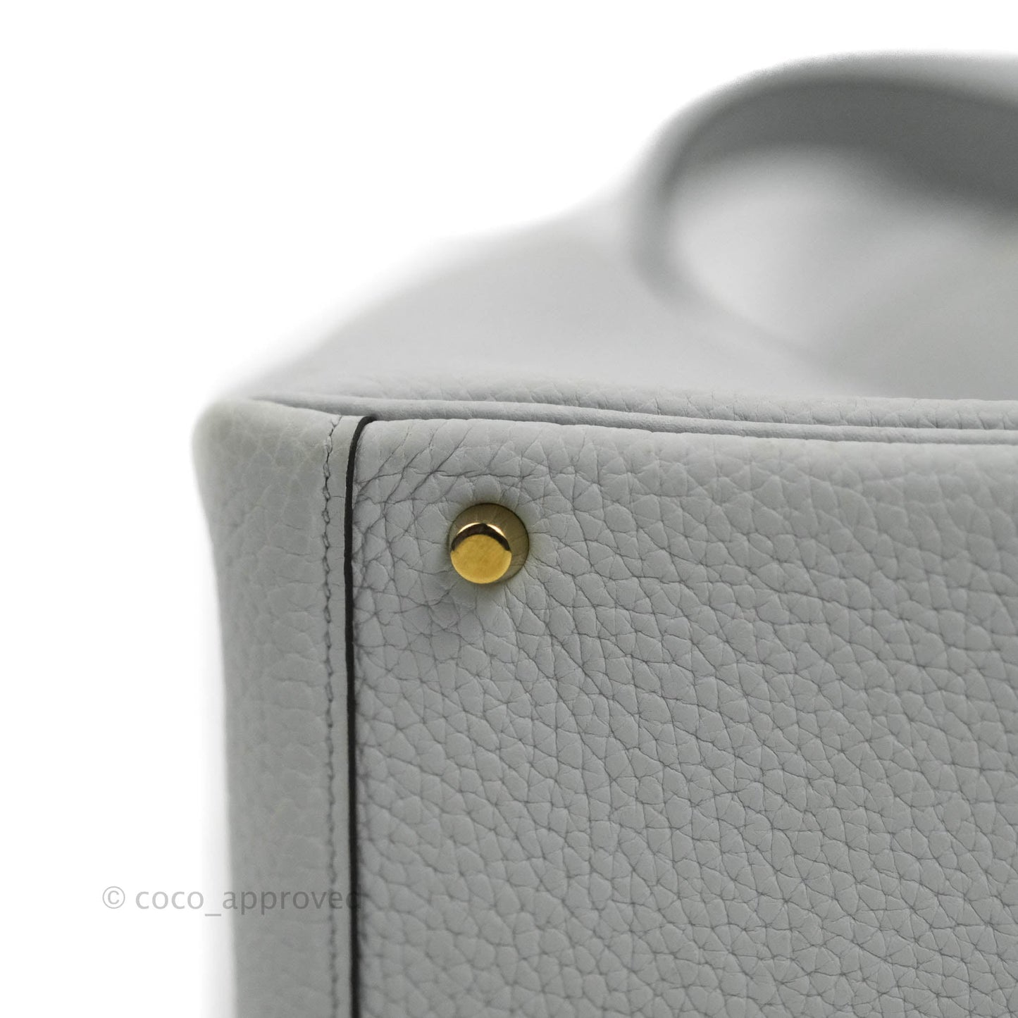 Hermès Mini Lindy 20 Blue Pale Clemence Gold Hardware