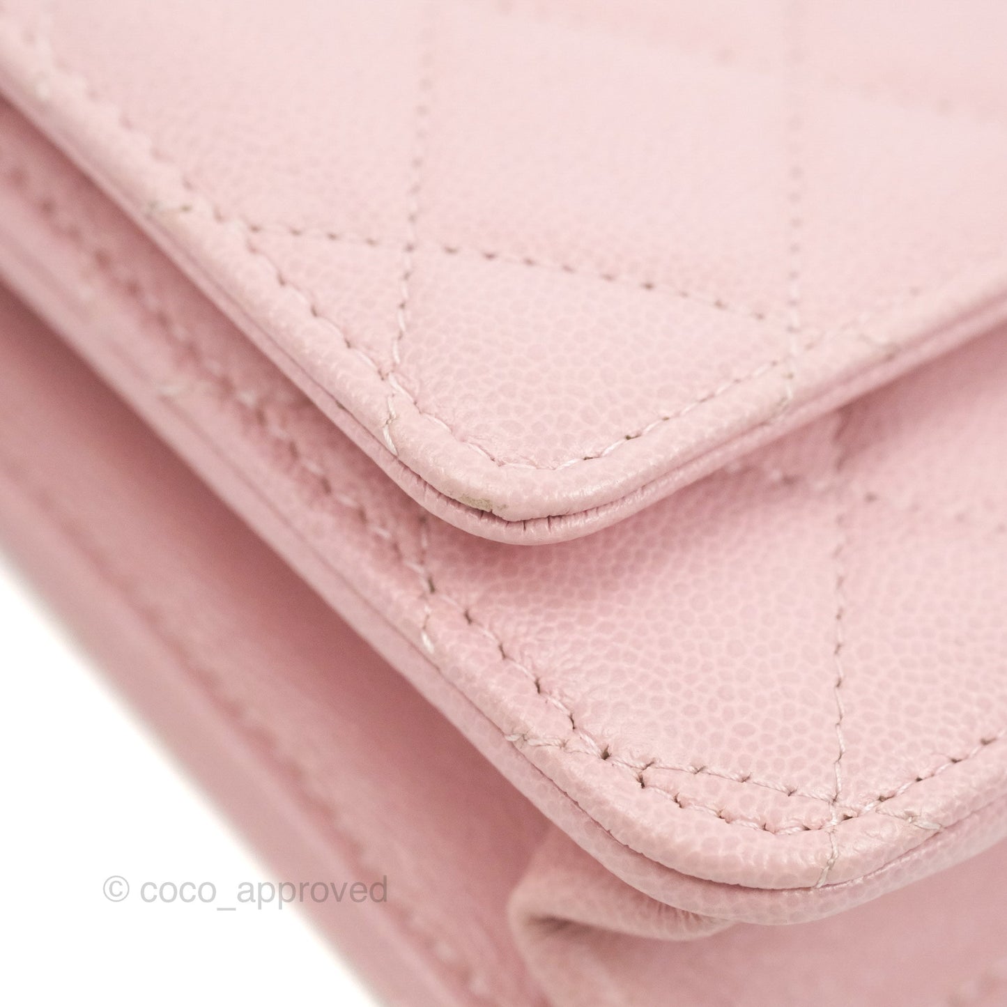 Chanel Quilted Wallet on Chain WOC Light Pink Caviar Gold Hardware