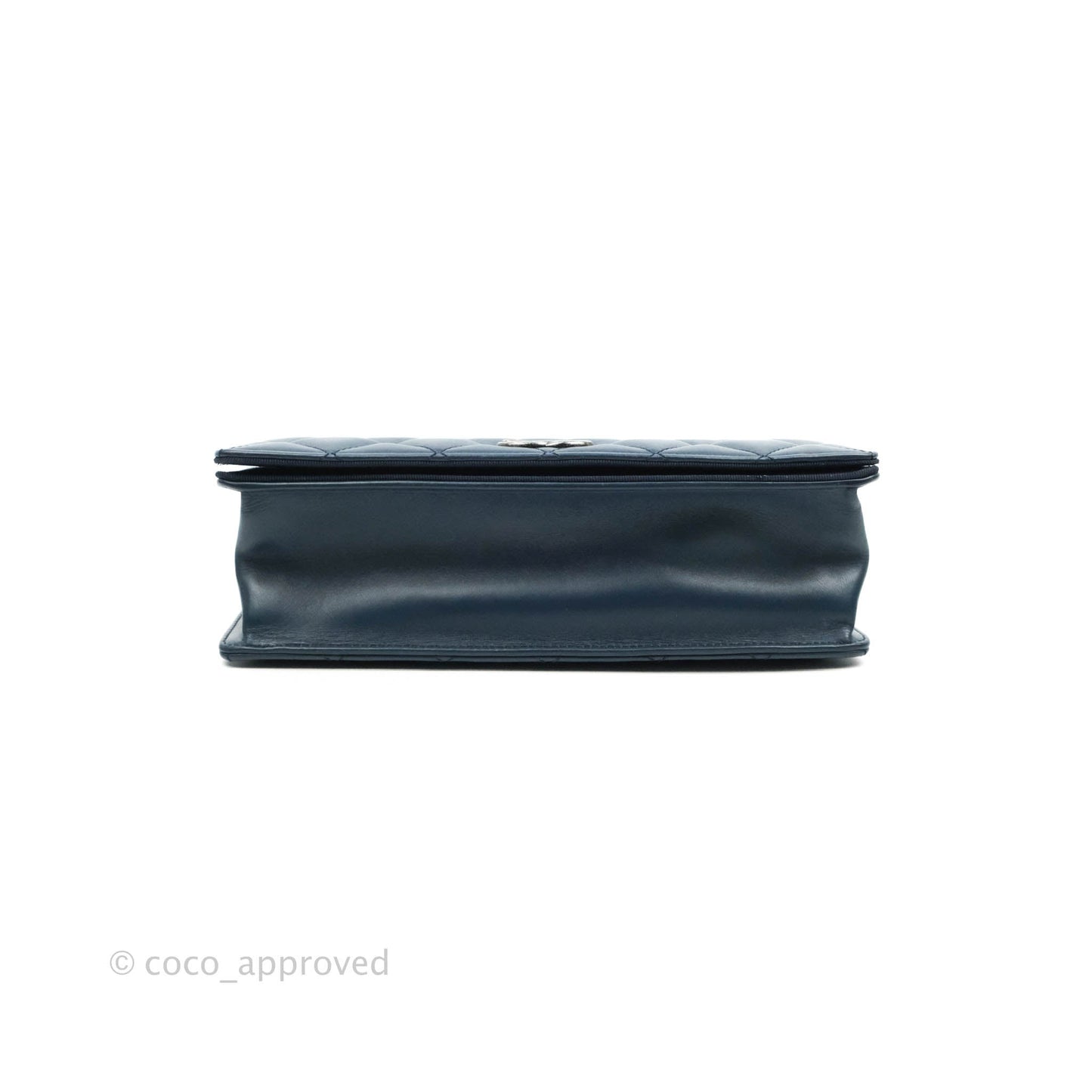 Chanel Quilted Ballerina Small Flap Bag Blue Black Ruthenium Hardware