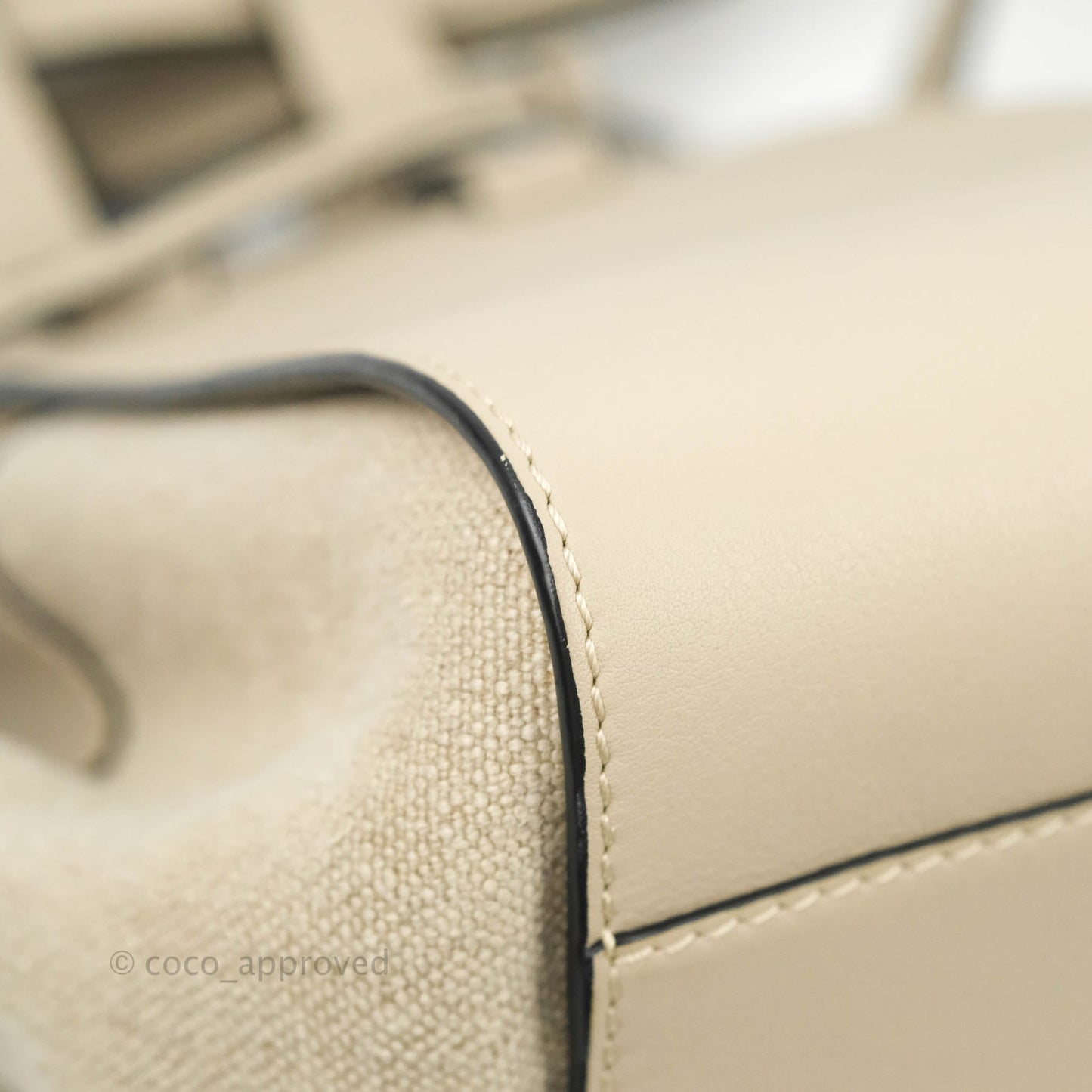 Loewe Mini Hammock Drawstring in Classic Beige Calfskin