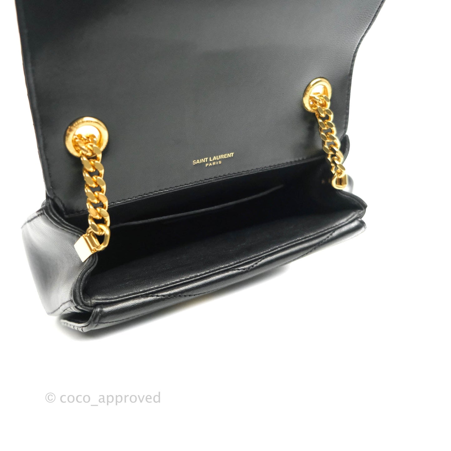 Saint Laurent Small Sulpice Triple V-Flap Black Lambskin Crossbody Bag