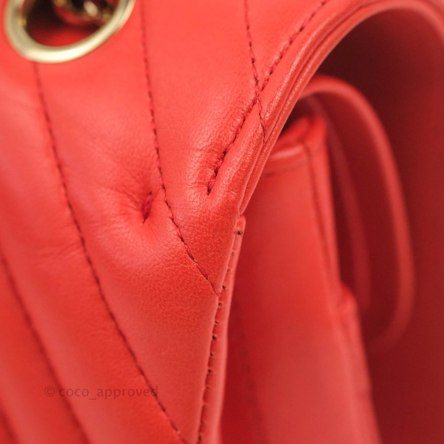 Chanel Classic M/L Medium Double Flap Brick Red Lambskin Gold Hardware