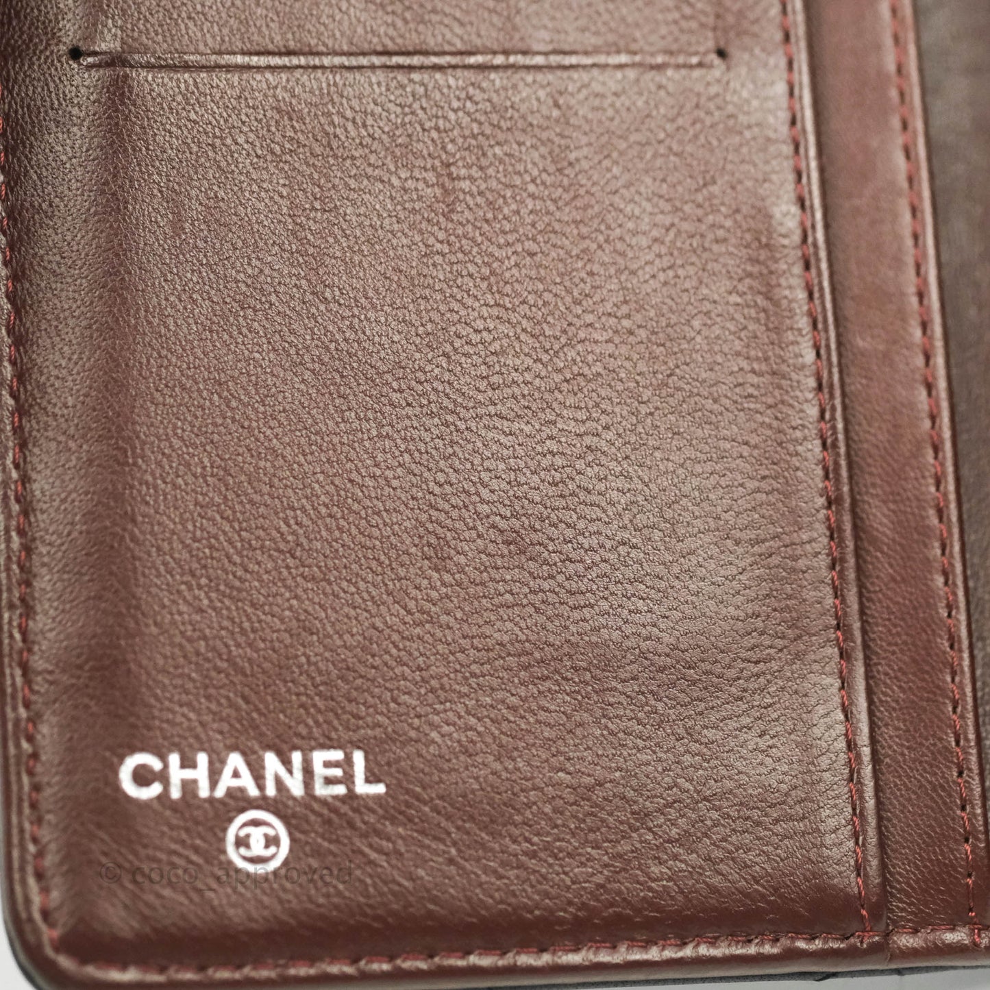 Chanel Quilted Flap Long Wallet Black Lambskin Silver Hardware