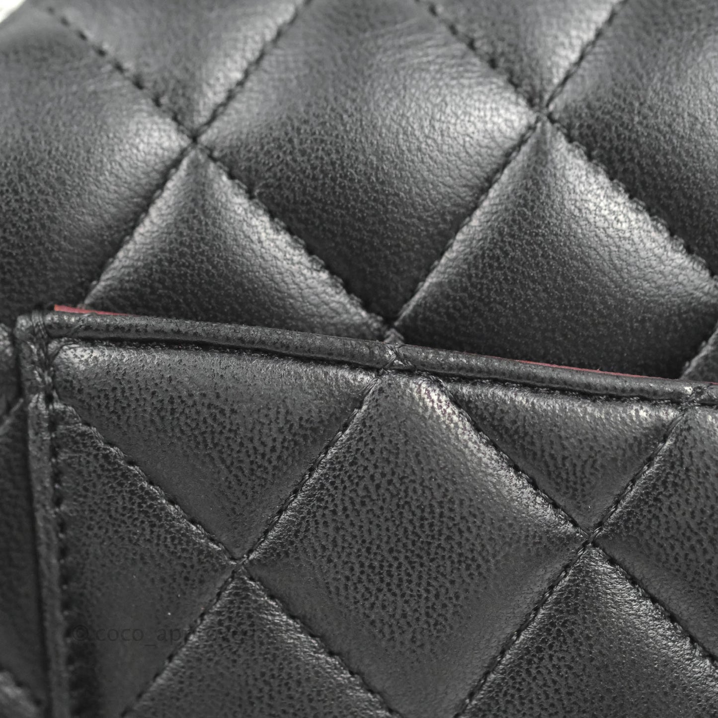 Chanel Classic M/L Medium Flap Quilted Black Lambskin Silver Hardware