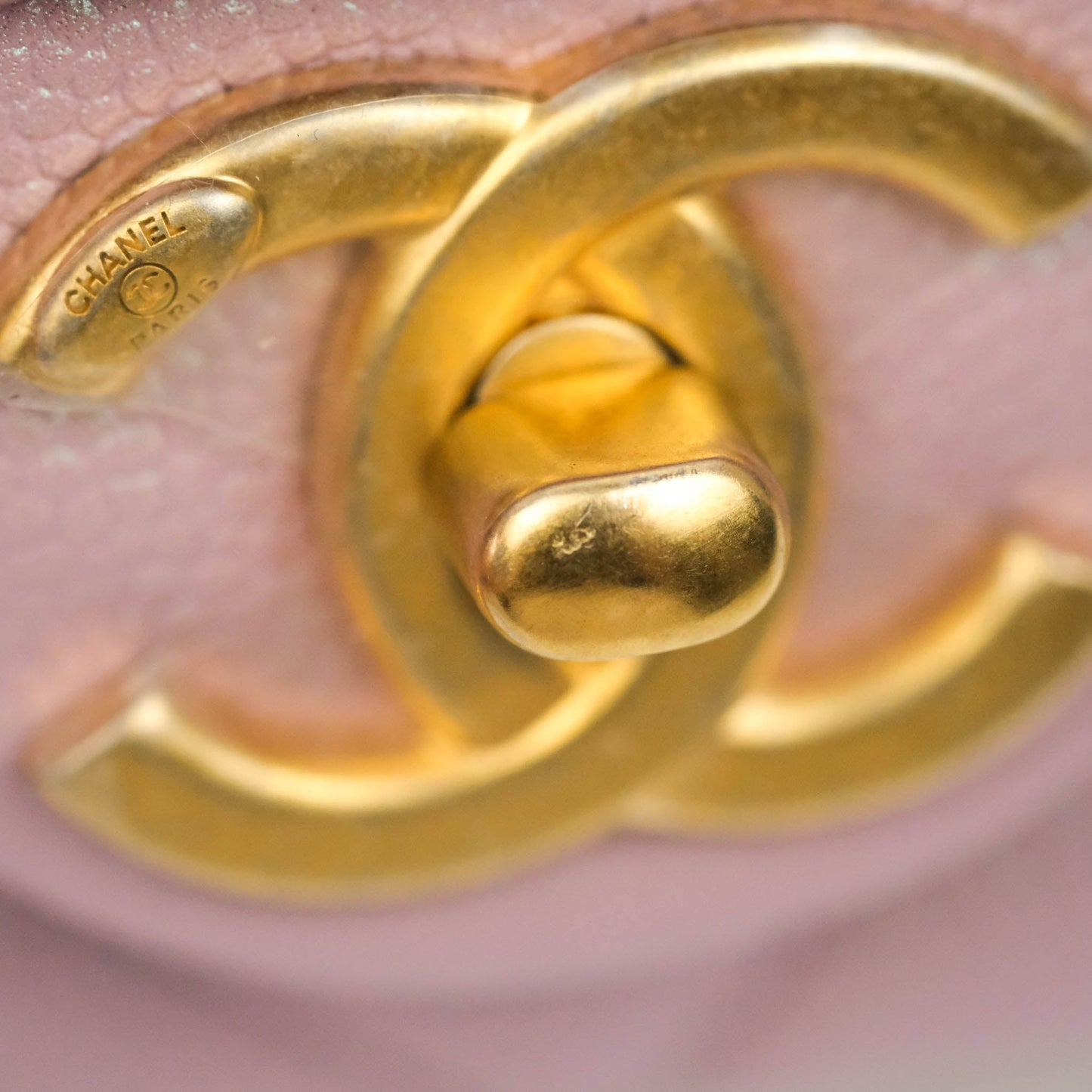 Chanel Quilted My Perfect Mini Iridescent Pink Caviar Aged Gold Hardware 21K