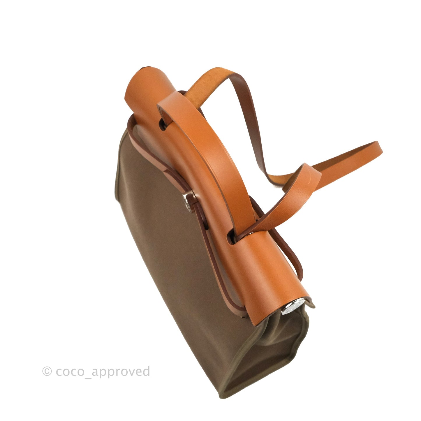 Hermès Herbag Zip 31 Etoupe/Fauve Canvas Palladium Hardware