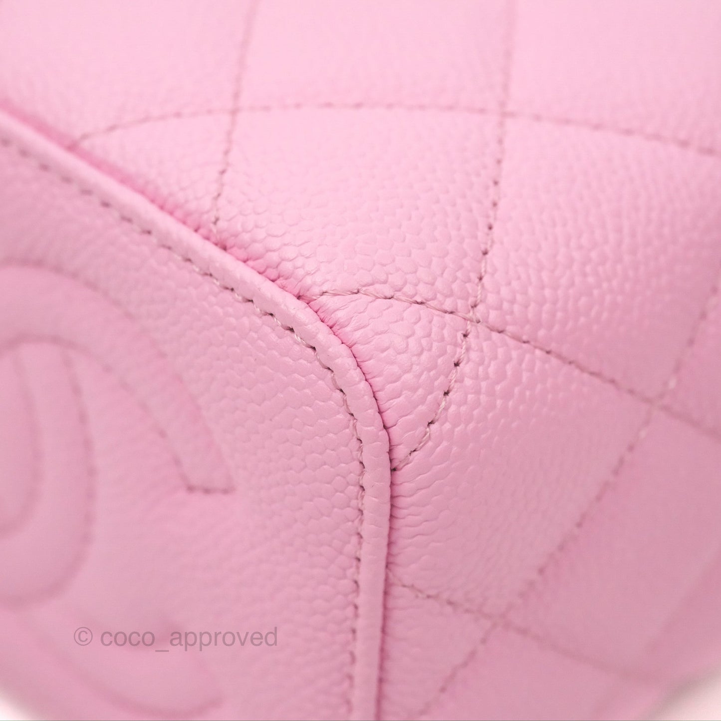 Chanel Quilted Heart Crush Mini Vanity With Chain Pink Caviar Aged Gold Hardware