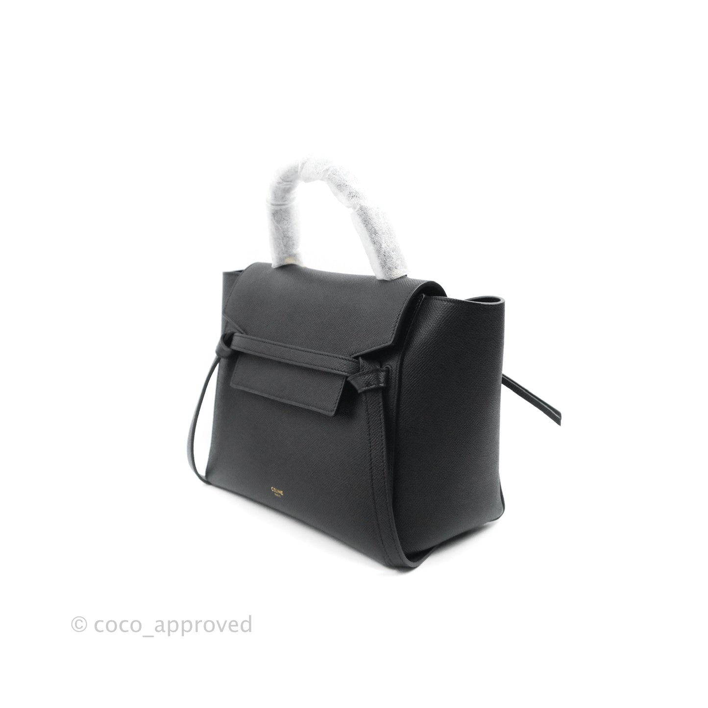 Celine Micro Belt Bag Dark Grey Grained Calfskin Gold Hardware