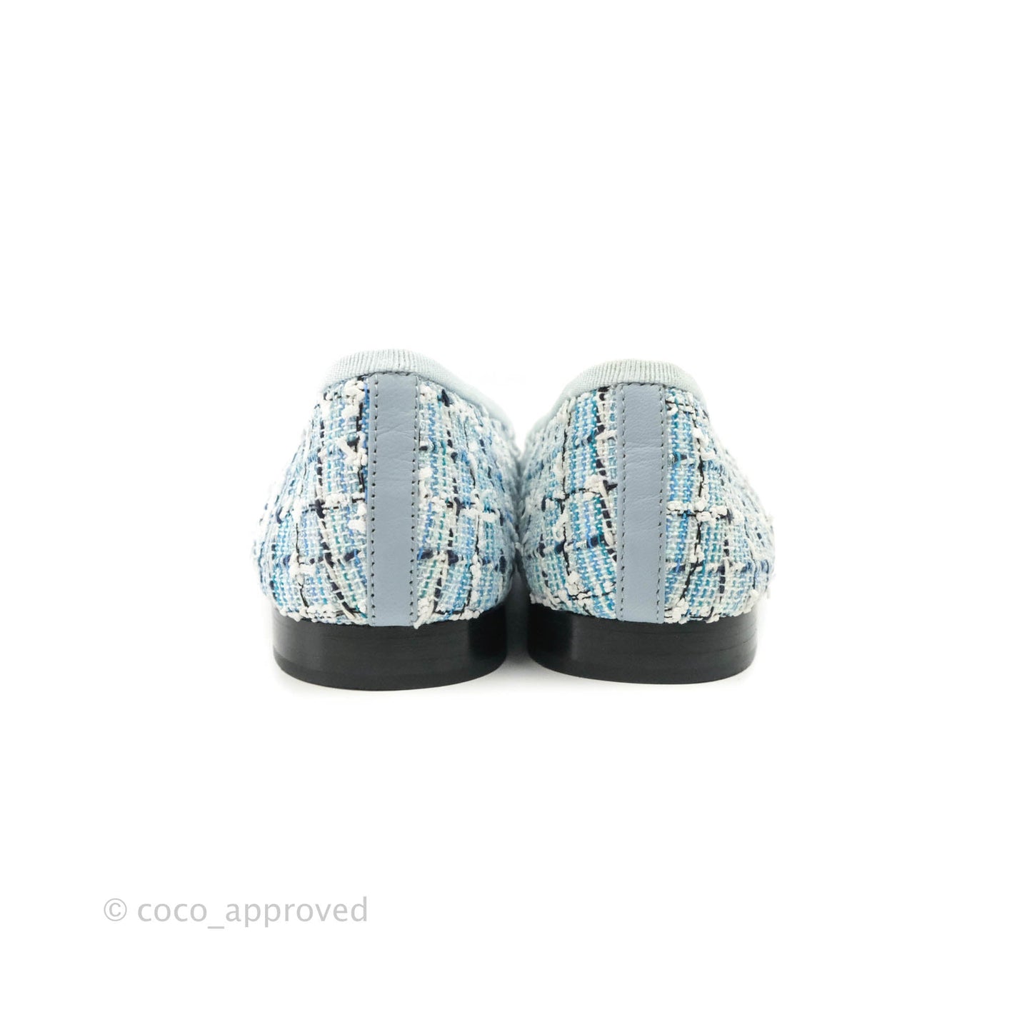 Chanel Blue Tweed Ballerina Flats Size 38.5