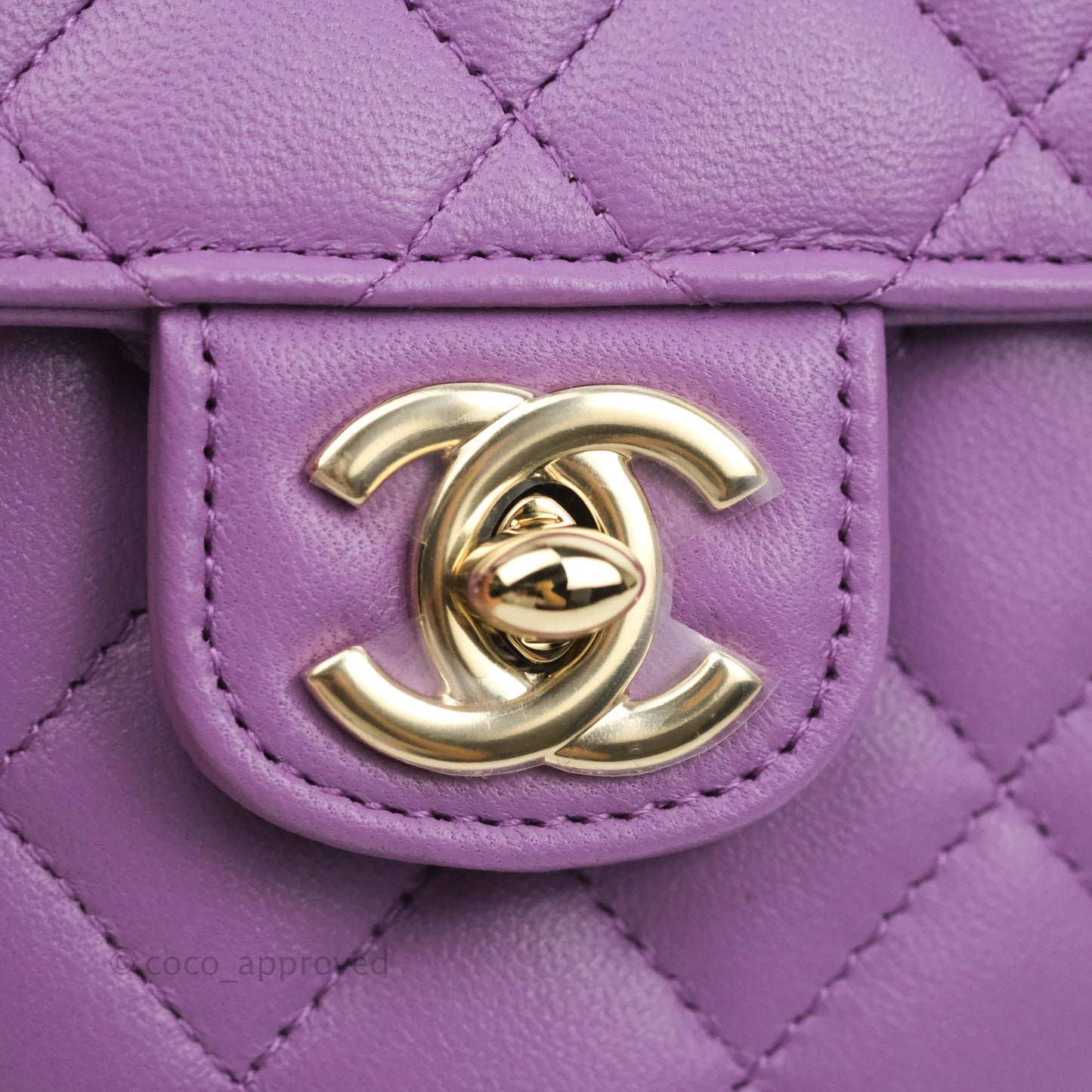 Chanel Small Heart Bag Purple Lambskin Gold Hardware 22S