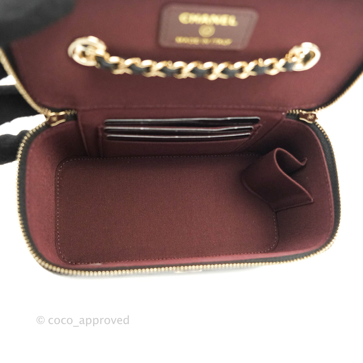 Chanel Vanity with Classic Chain Black Caviar Gold Hardware