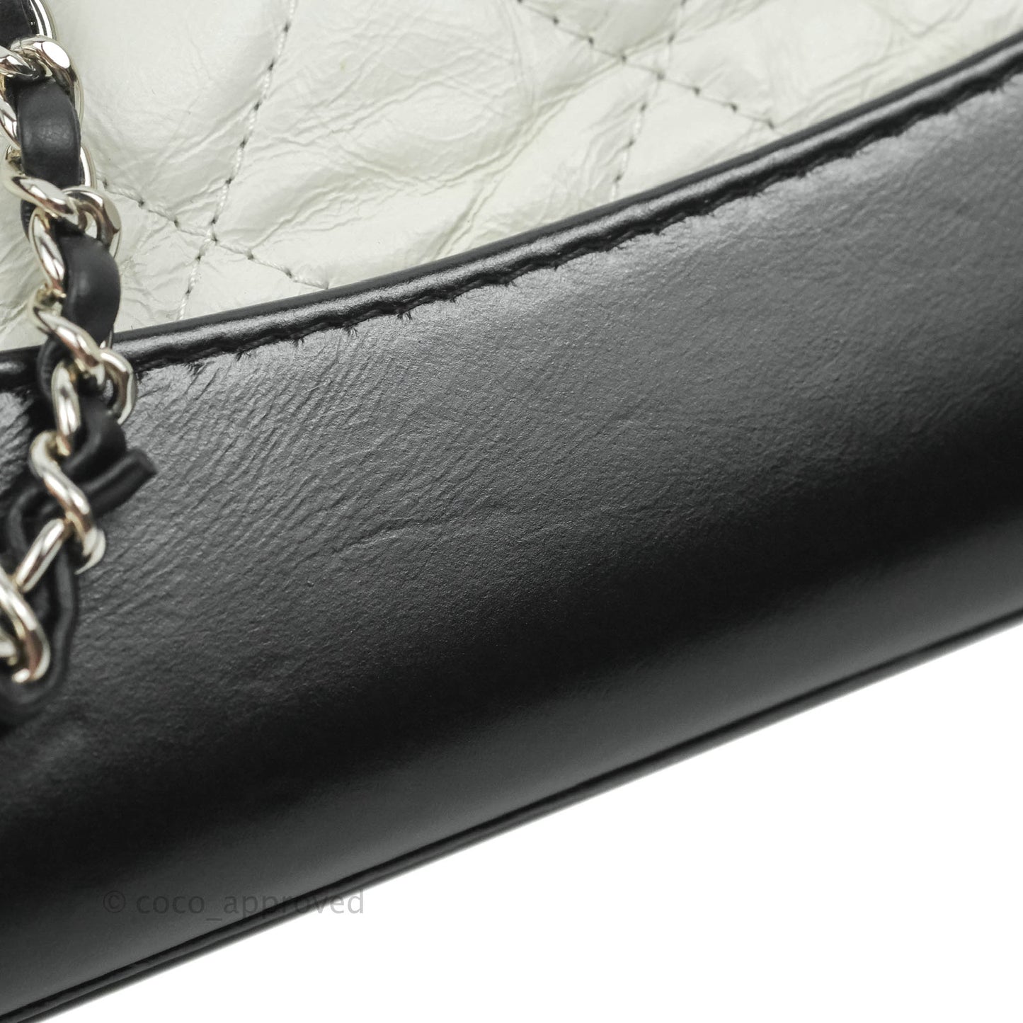 Chanel Small Gabrielle Backpack White Black Aged Calfskin