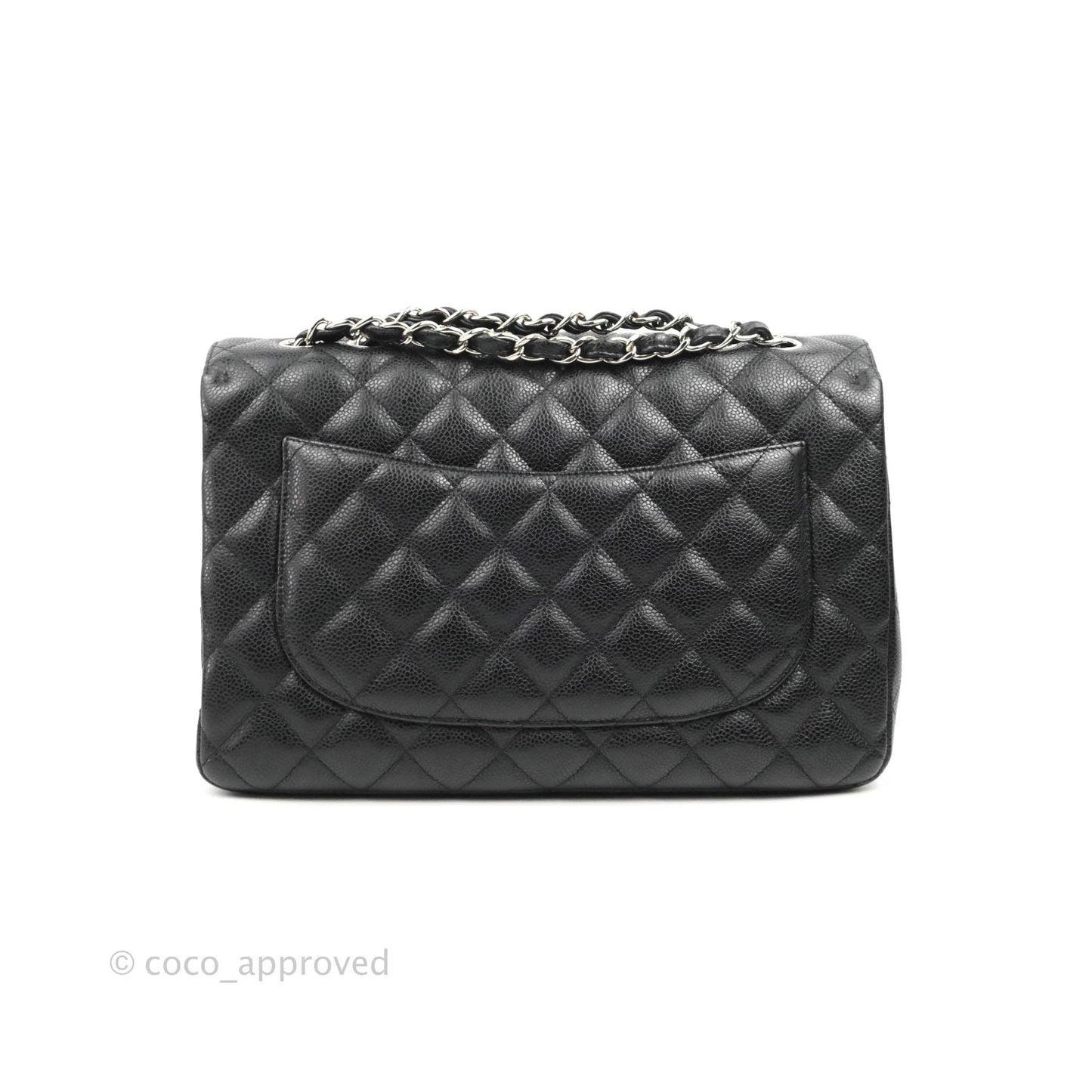 Chanel Jumbo Single Flap Black Caviar Silver Hardware