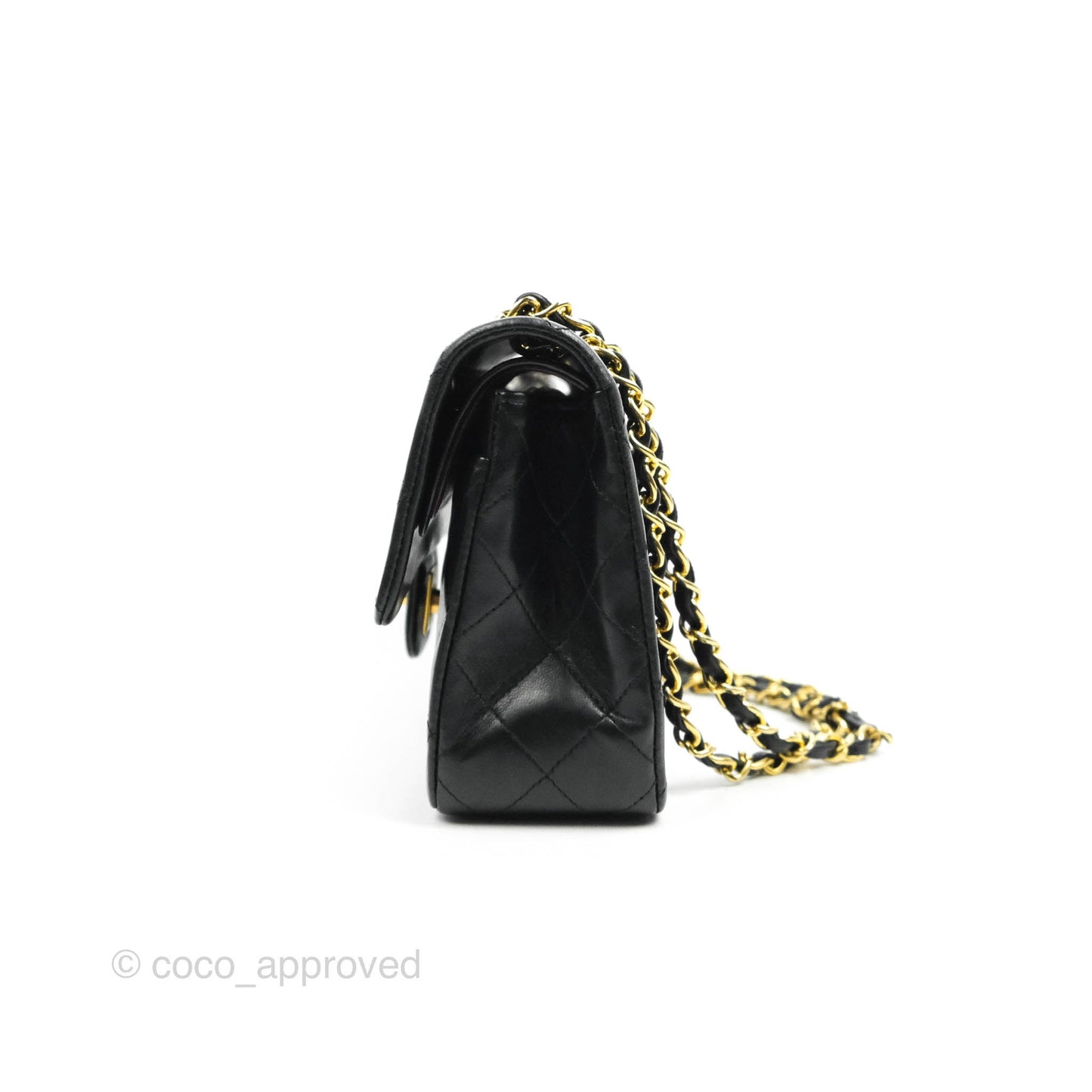 Chanel Classic Vintage Small S/M Flap Black Lambskin 24K Gold Hardware