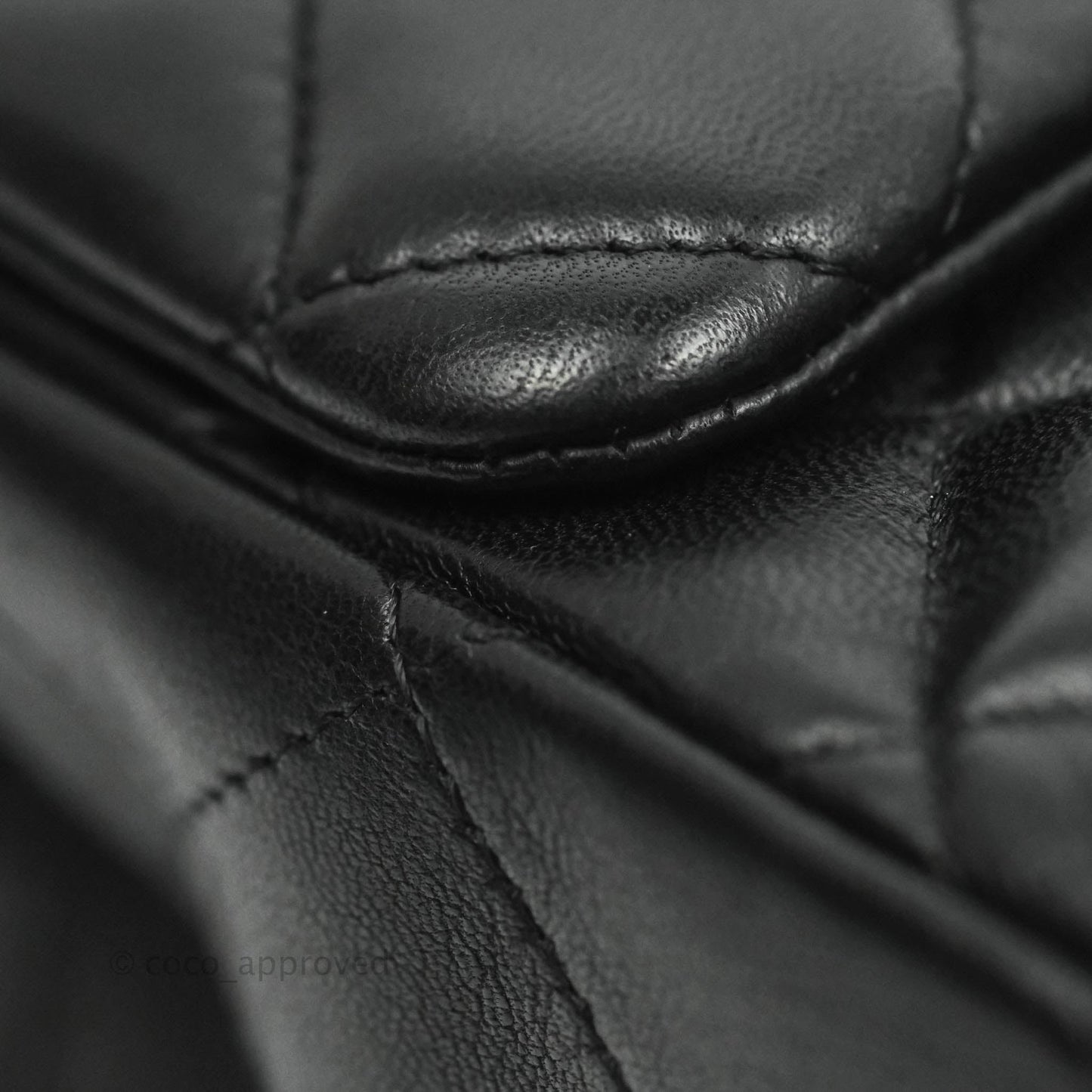 Chanel Quilted Maxi Single Flap Black Lambskin Silver Hardware