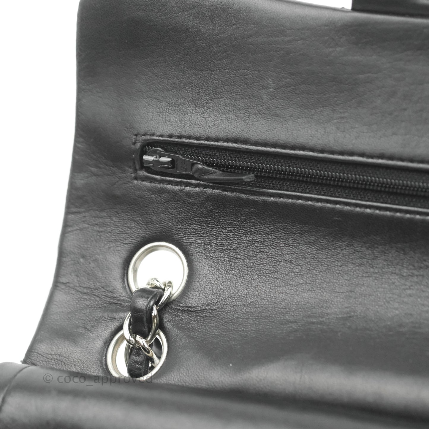 Chanel Small Classic Quilted Flap Black Lambskin Silver Hardware