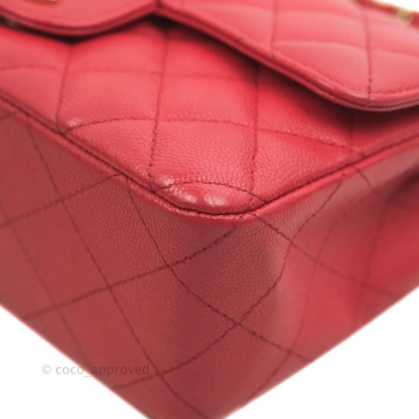 Chanel Quilted Mini Rectangular Flap Pink Caviar Gold Hardware 17C