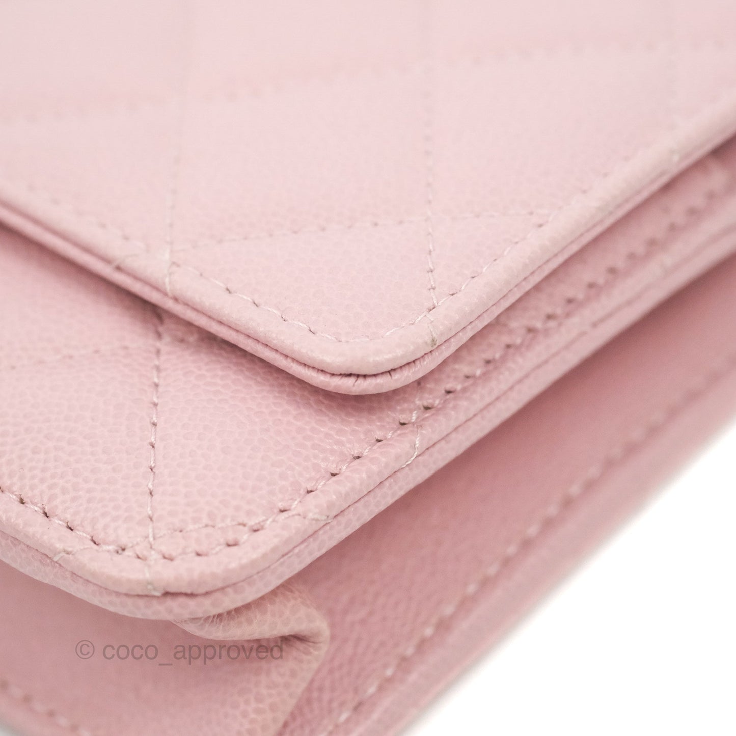 Chanel Quilted Wallet on Chain WOC Light Pink Caviar Gold Hardware