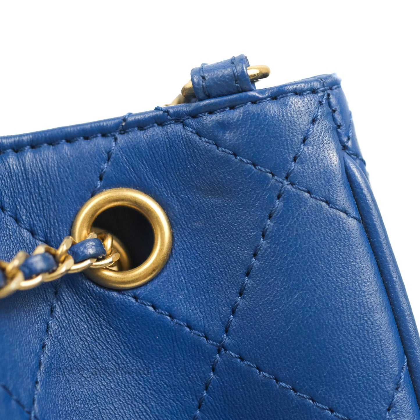 Chanel Egyptian Amulet Drawstring Bucket Bag Navy Aged Gold Hardware