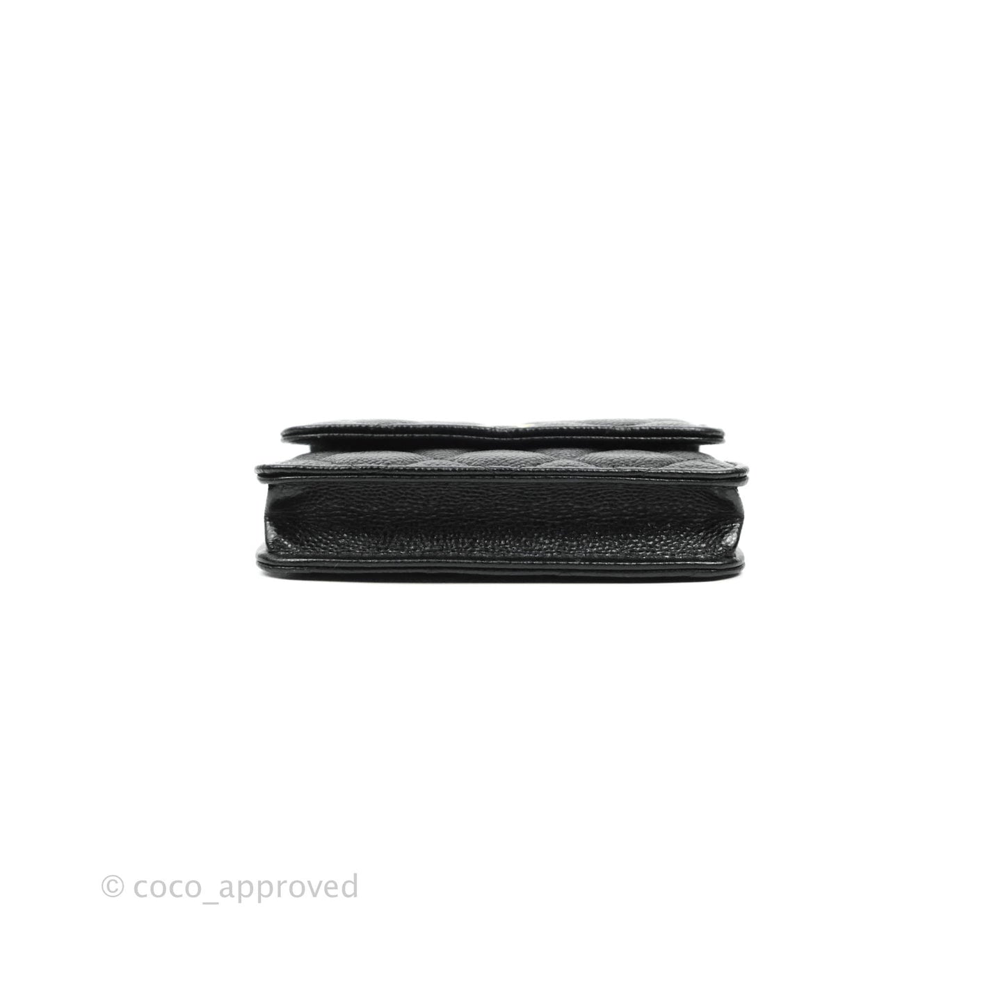 Chanel Miss Coco Clutch With Chain Quilted Black Caviar Gold Hardware