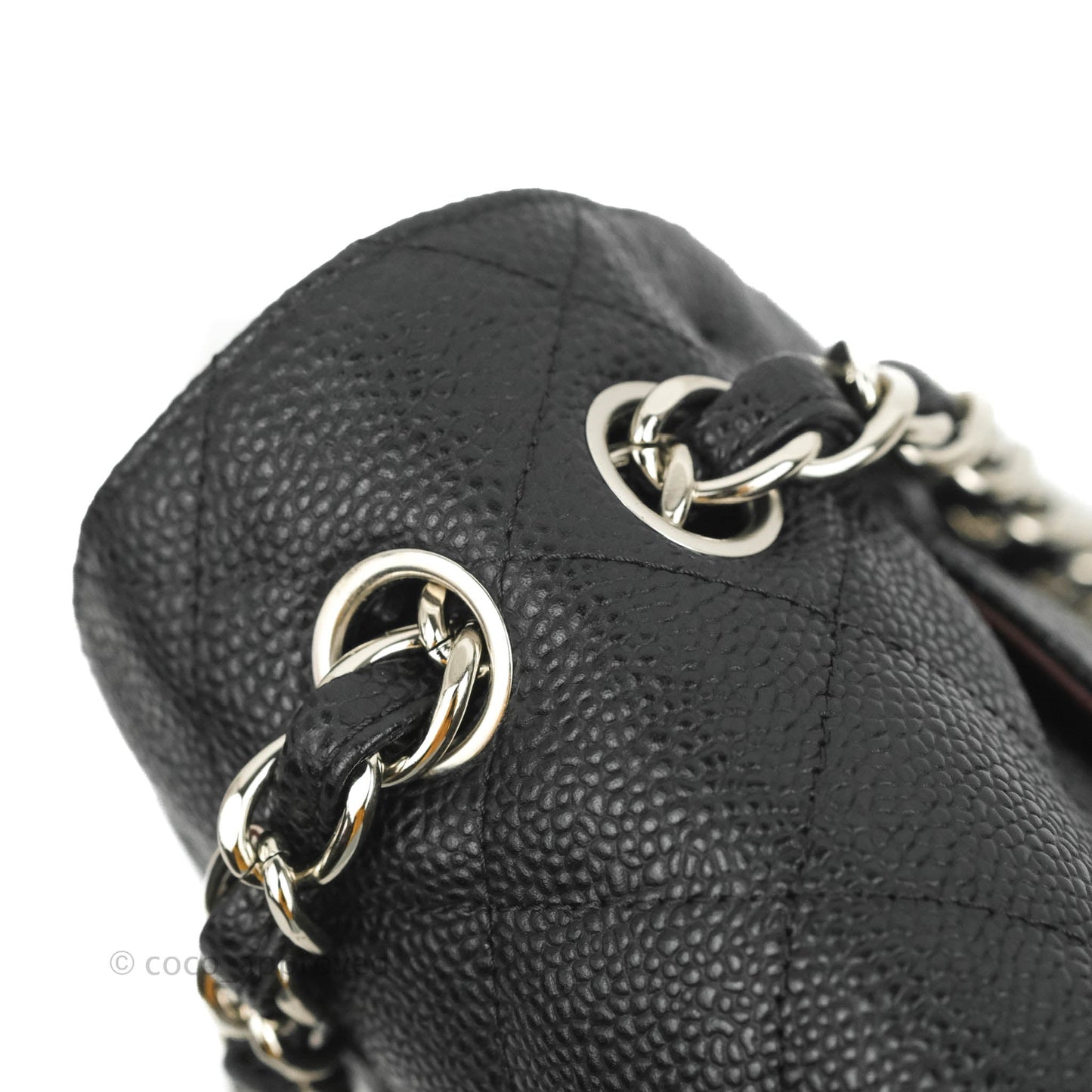 Chanel Classic Quilted Jumbo Double Flap Black Caviar Silver Hardware⁣⁣
