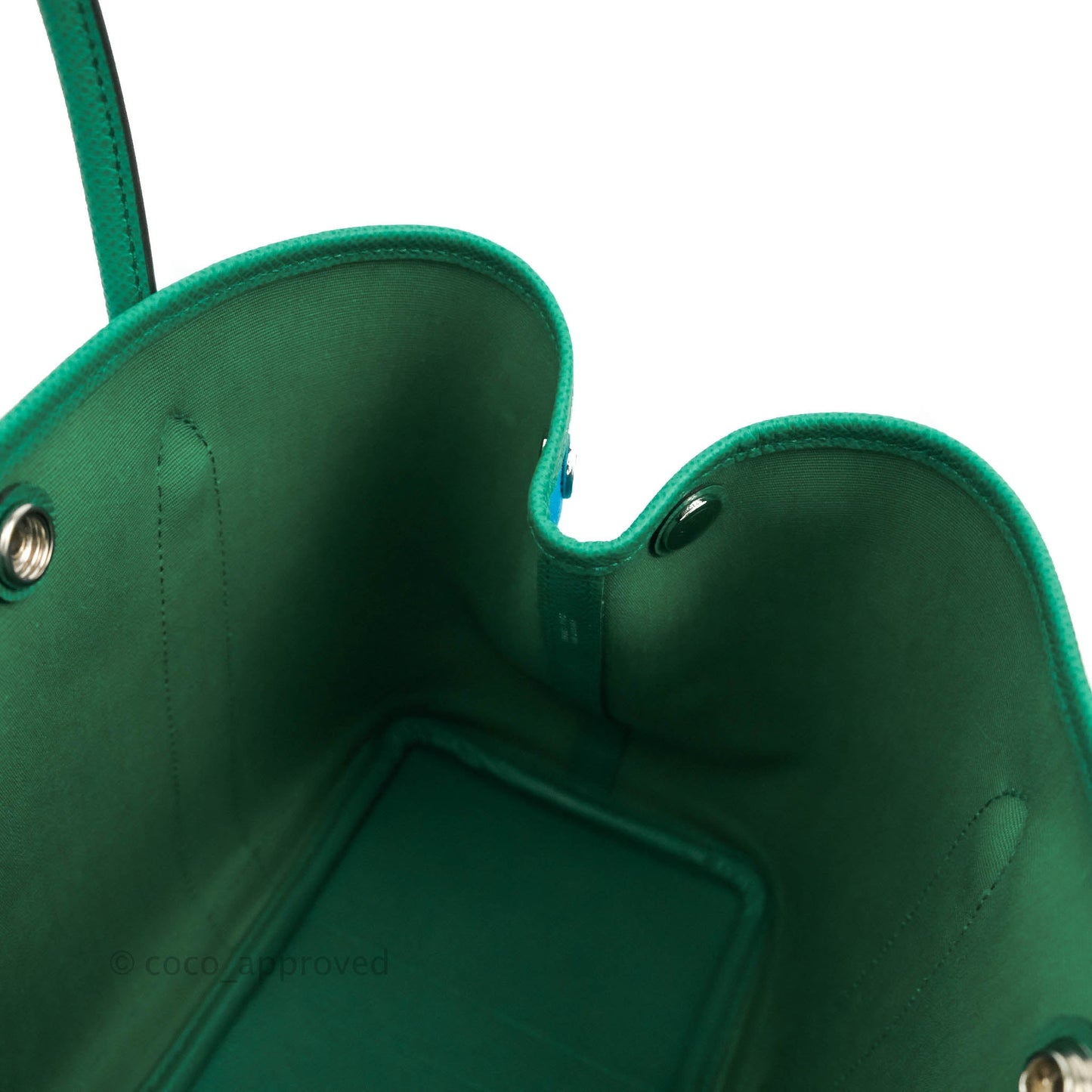 Hermès Garden Party 30 Canvas Bleu Azteque/Menthe/Jade