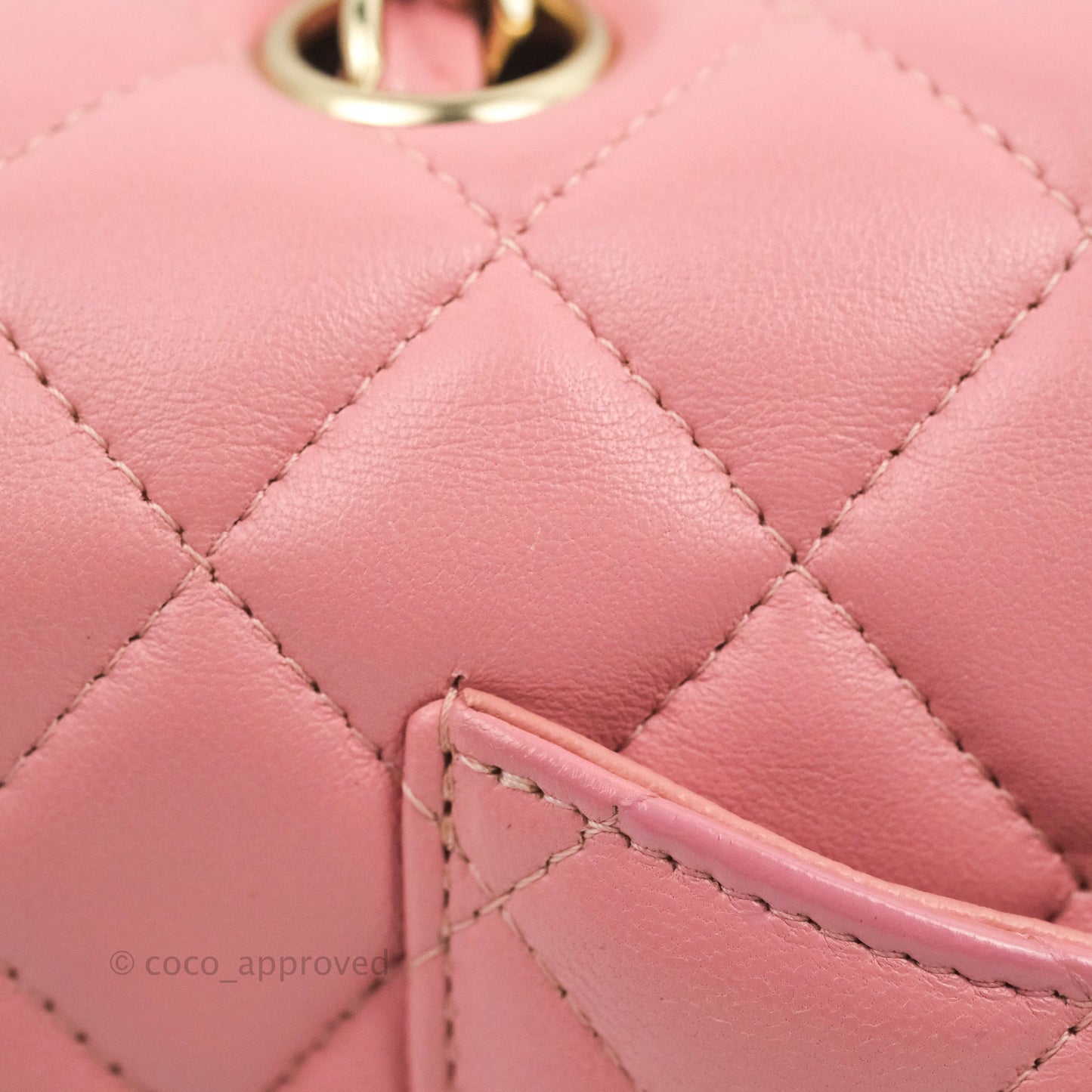 Chanel Quilted Mini Rectangular Flap Pink Lambskin Gold Hardware