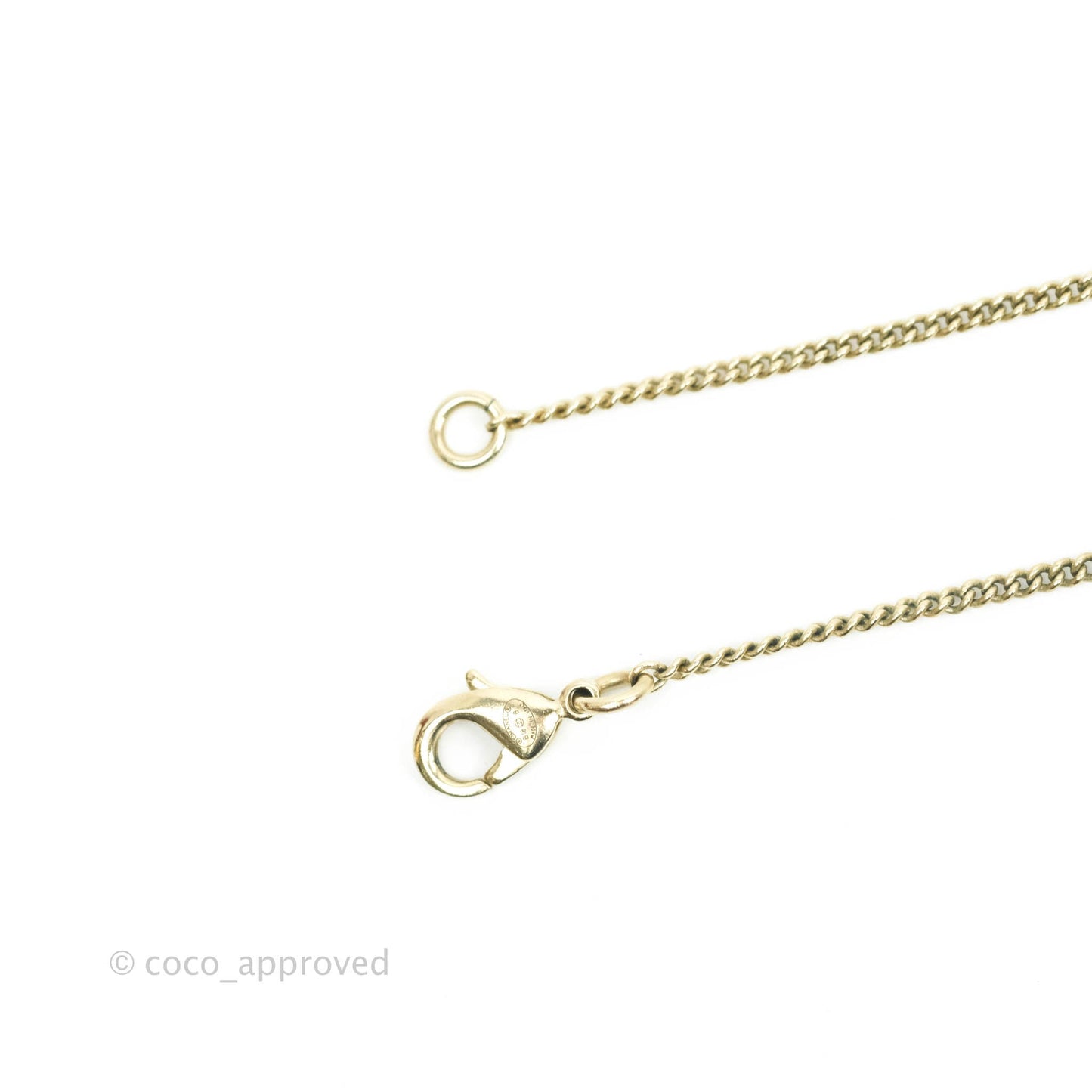 Chanel Crystal Pearl CC Drop Necklace Gold 18B