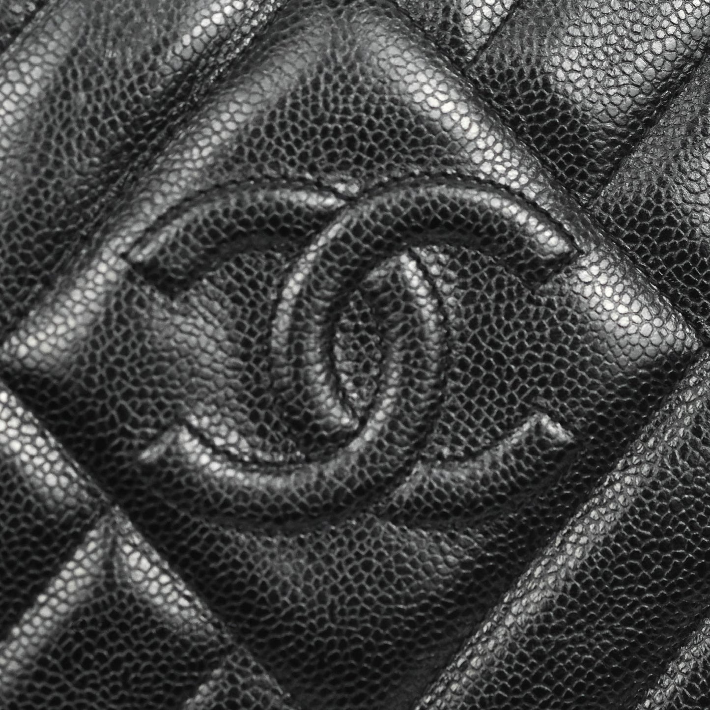 Chanel Vintage Large Camera Bag Black Caviar Gold Hardware