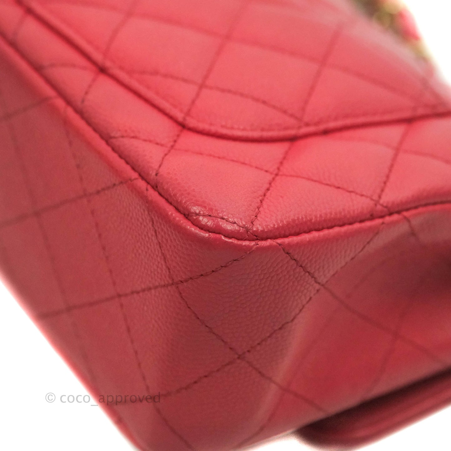 Chanel Quilted Mini Rectangular Flap Pink Caviar Gold Hardware 17C