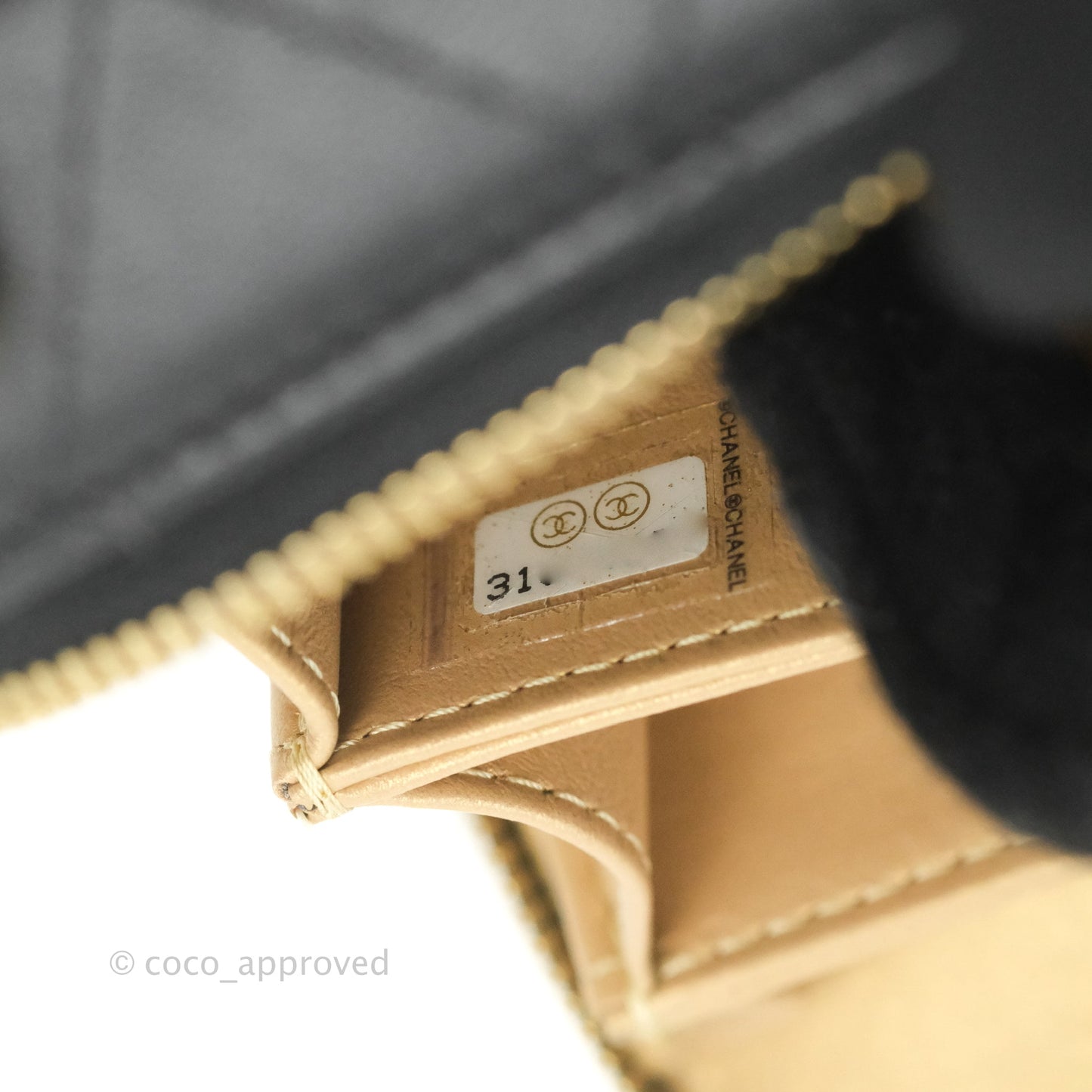 Chanel Quilted Mini Golden Plate Vanity Case With Chain Black Lambskin Gold Hardware