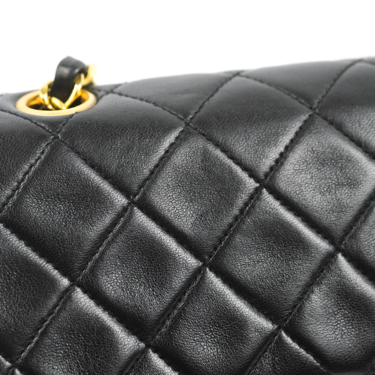 Chanel Vintage Classic Small S/M Flap Black Lambskin 24K Gold Hardware