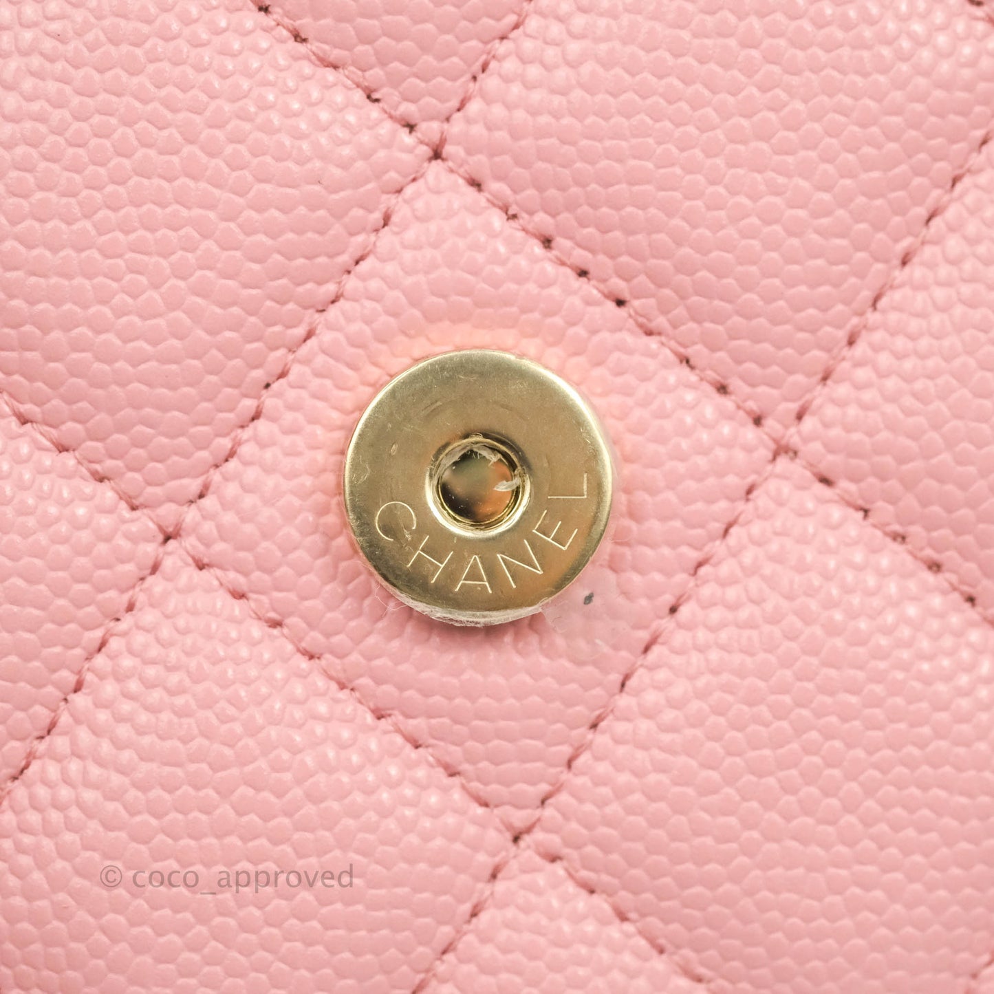 Chanel Quilted Wallet on Chain WOC Pink Caviar Gold Hardware 22S