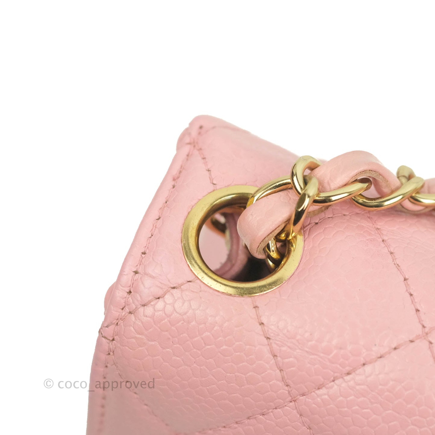 Chanel Quilted Vintage Mini Square Flap Pink Caviar Pink Hardware