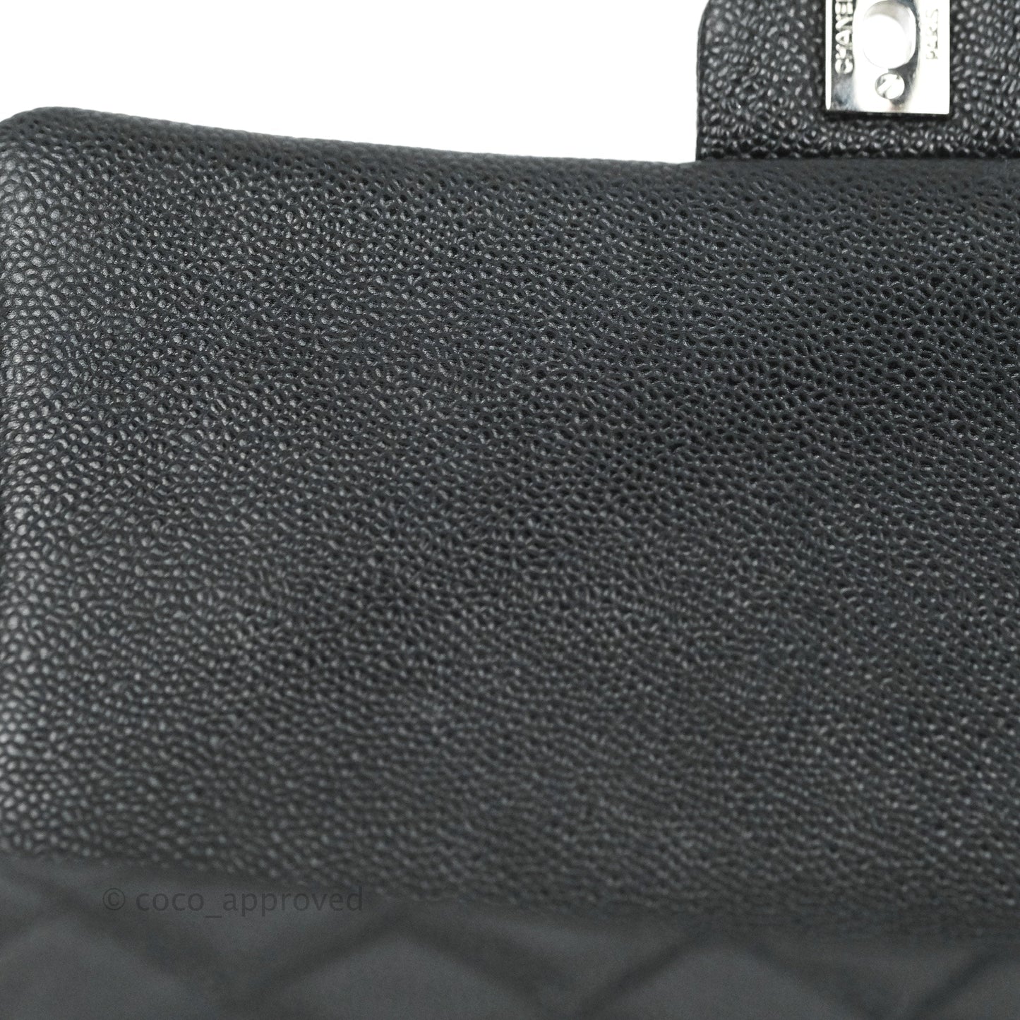 Chanel Quilted Clutch with Chain Black Caviar Silver Hardware