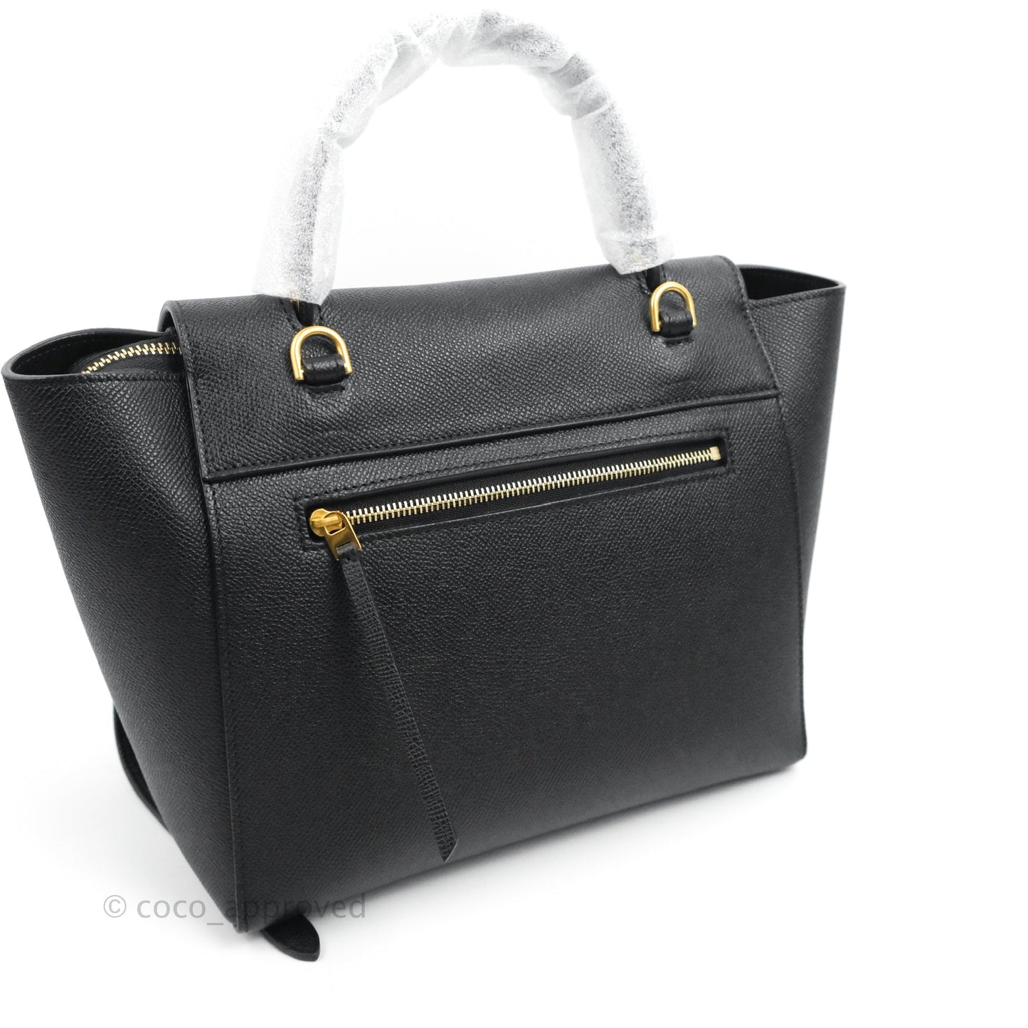 Celine Micro Belt Bag Dark Grey Grained Calfskin Gold Hardware