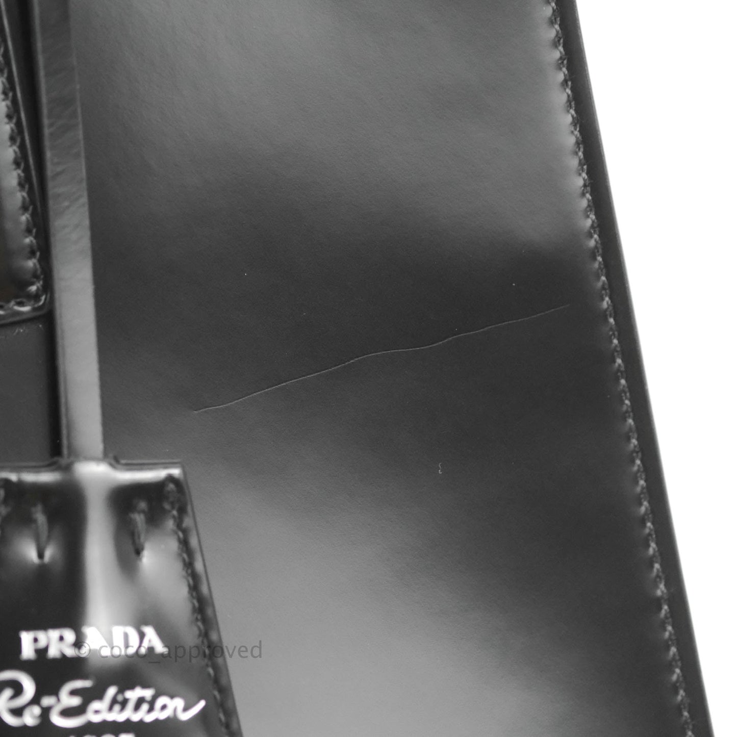 Prada Re-Edition 1995 Brushed-leather Medium Handbag Black