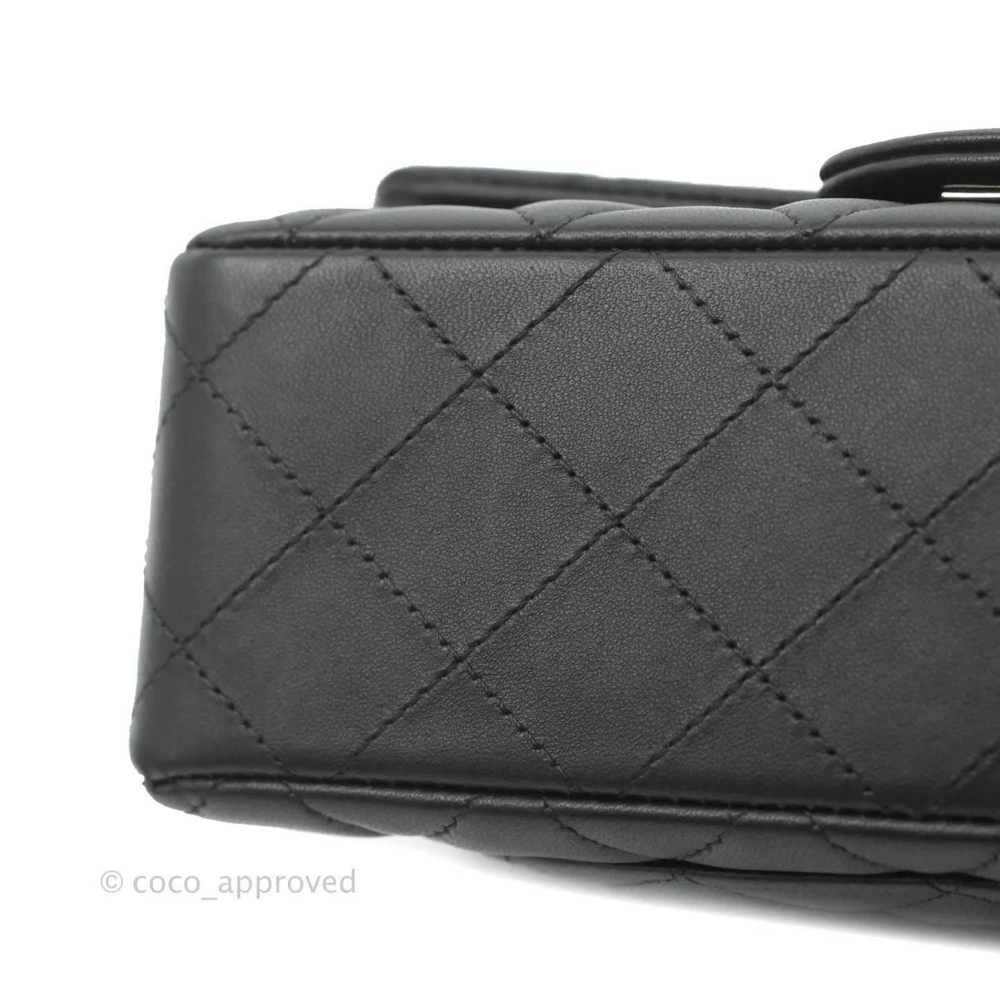 Chanel Quilted Mini Rectangular Lambskin Black Flap With Charms Gold Hardware 21C