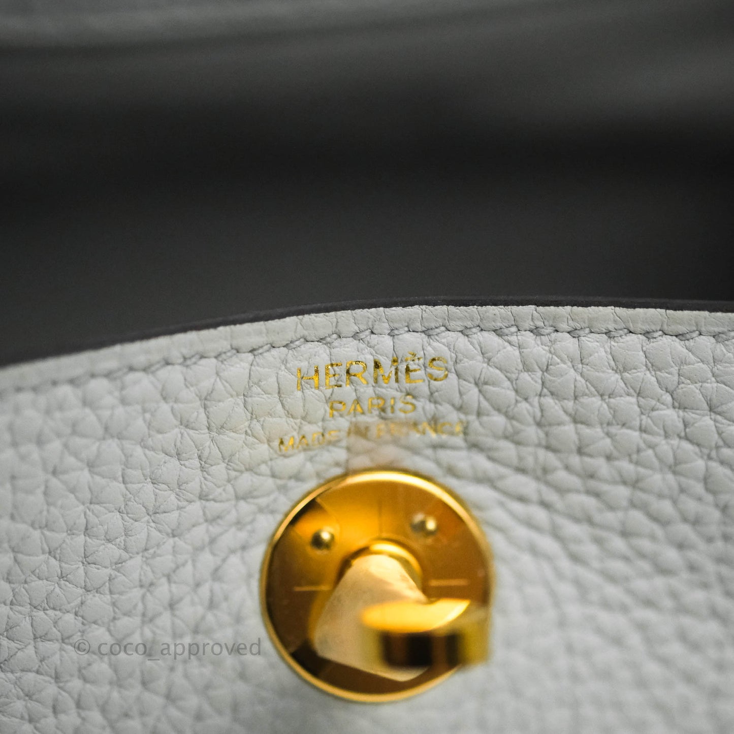 Hermès Mini Lindy 20 Blue Pale Clemence Gold Hardware