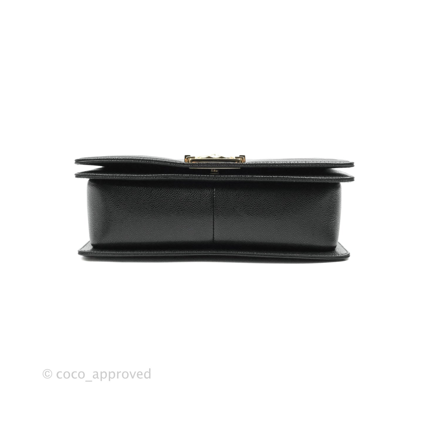 Chanel Boy Chevron Medium Black Caviar Gold Hardware