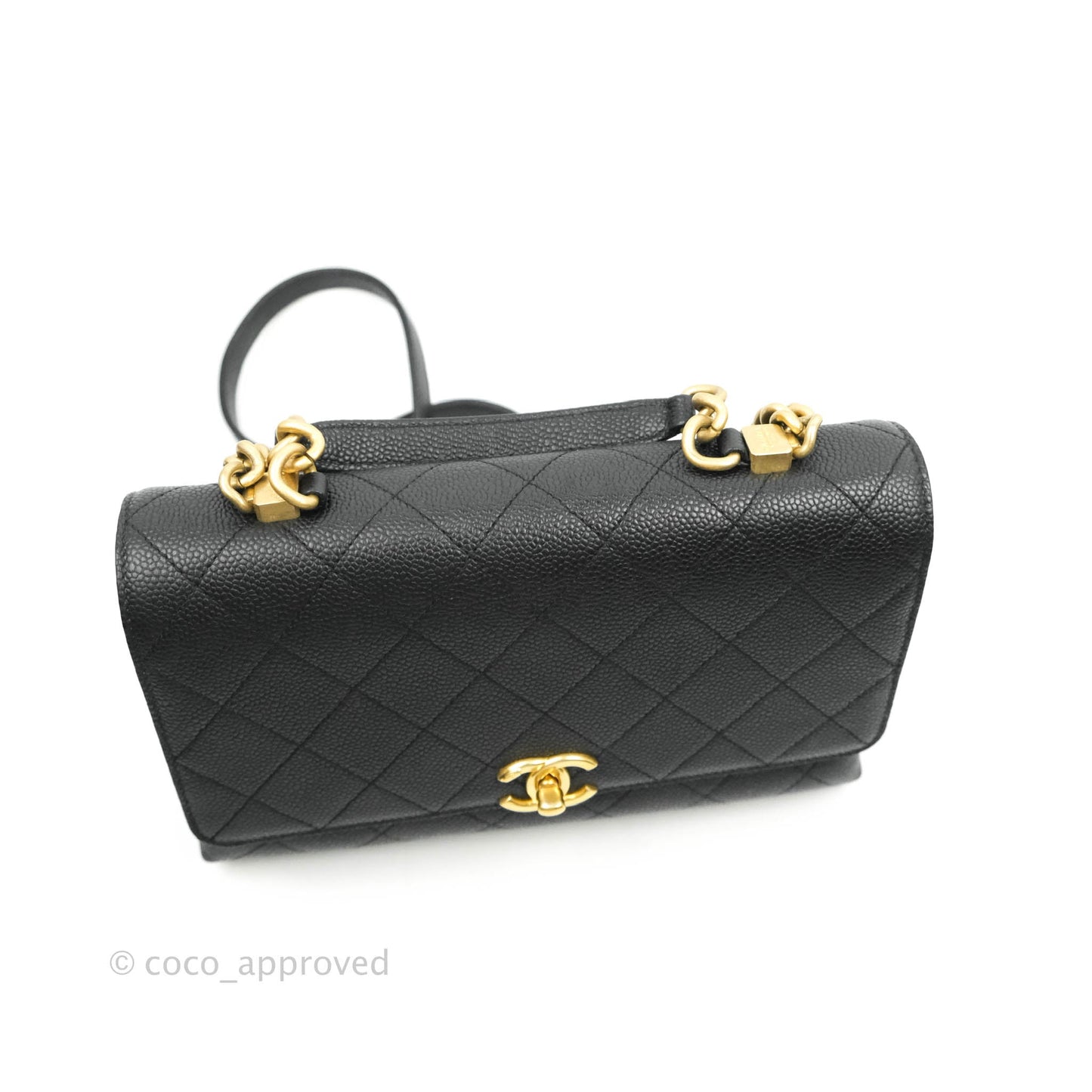 Chanel Chic Affinity Small Grained Calfskin Black Aged Gold Hardware